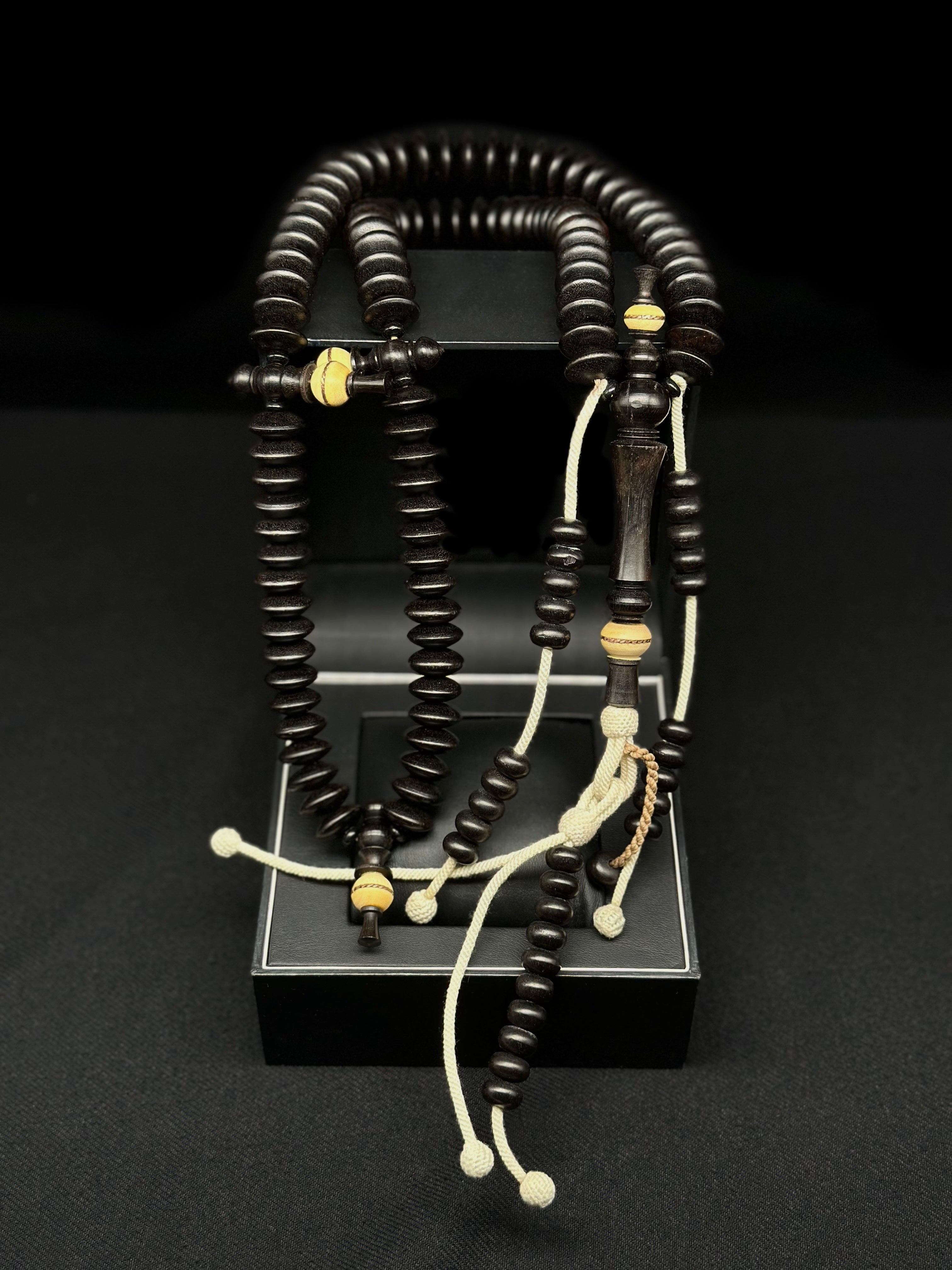 Pure Ebony Tasbih Mawlana Rumi Model (XL)