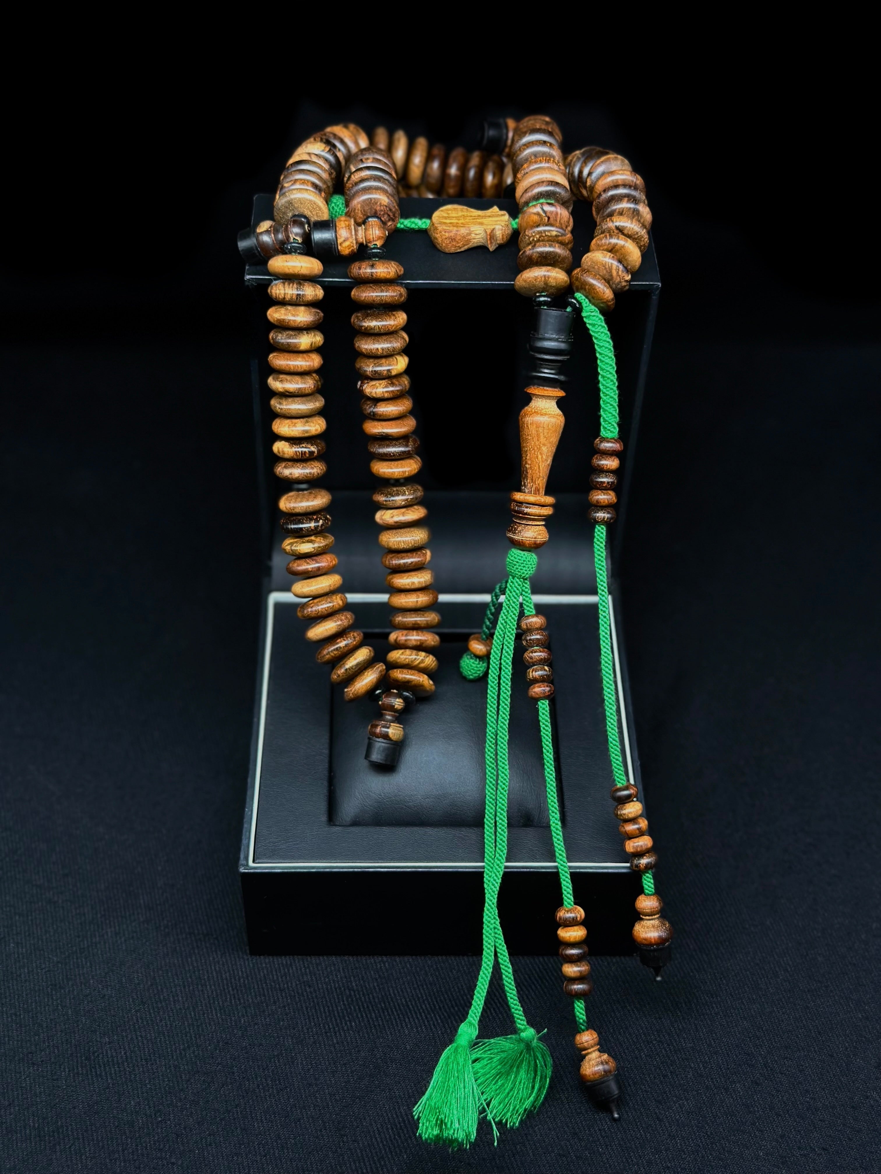 Oud Agarwood x Ebony Tasbih Rumi Model With Custom Alif (Fragrant)