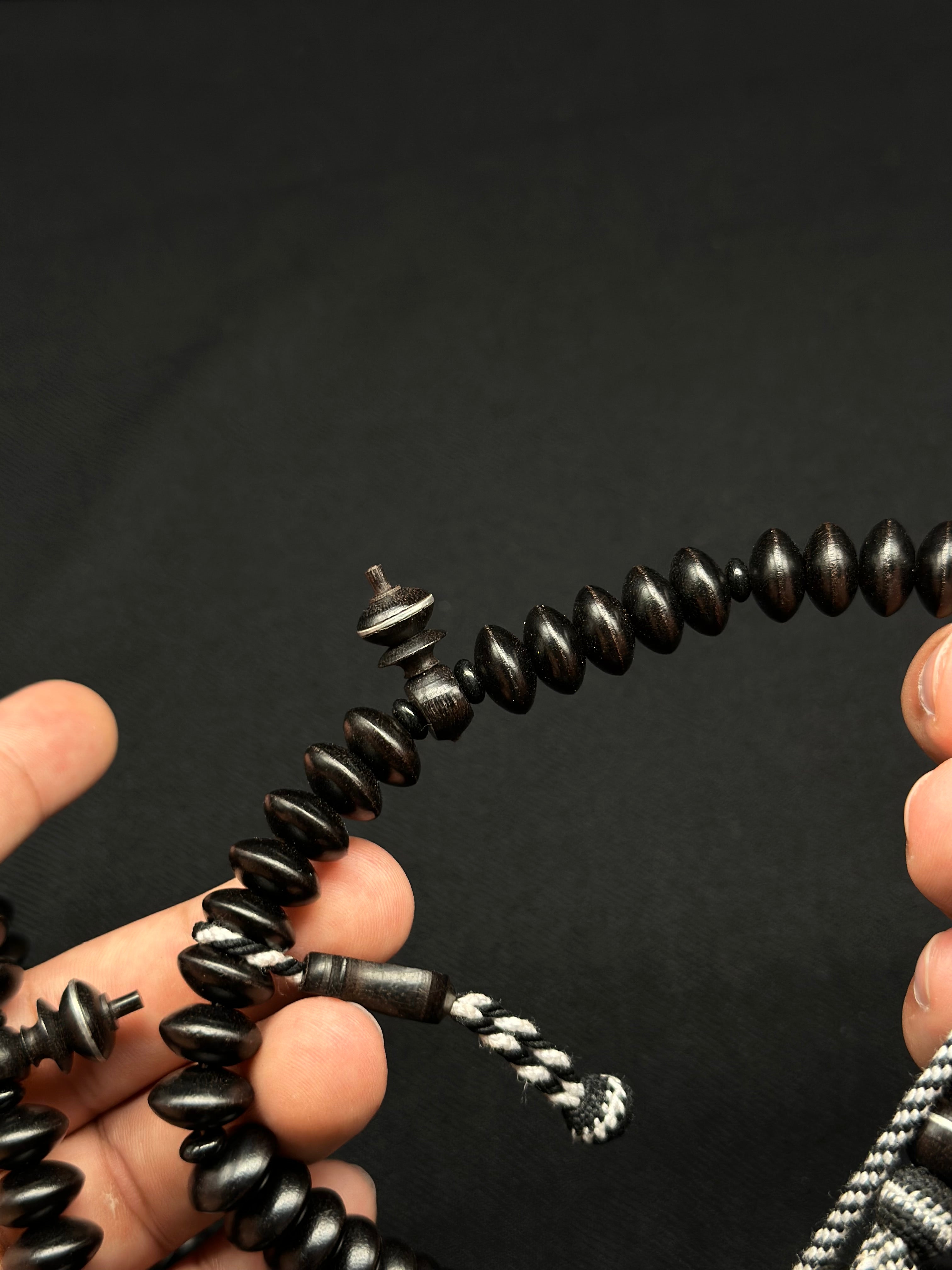 Pure Ebony Tasbih With Custom Alif