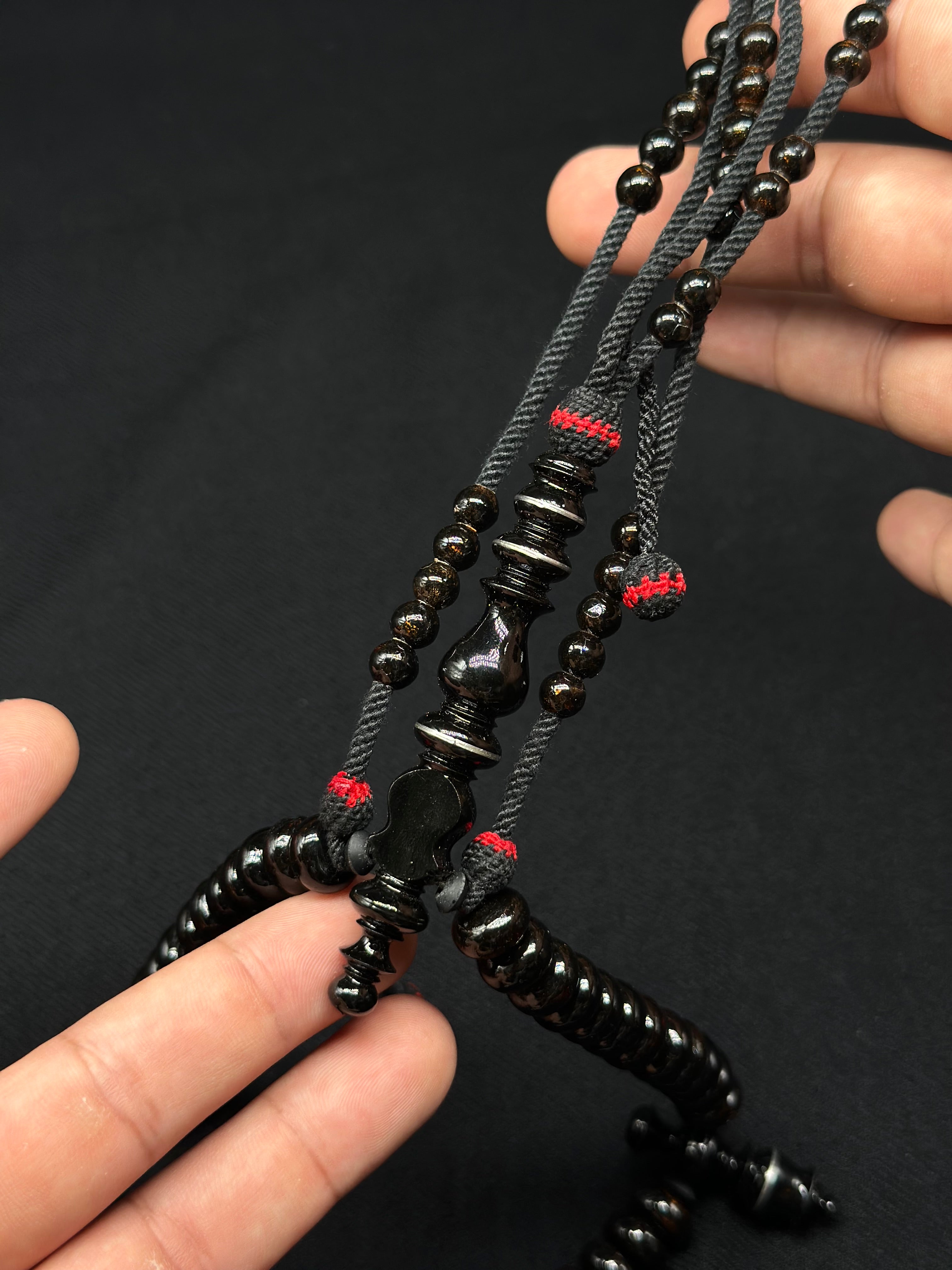 Pure Black Yusr Tasbih With Custom Alif