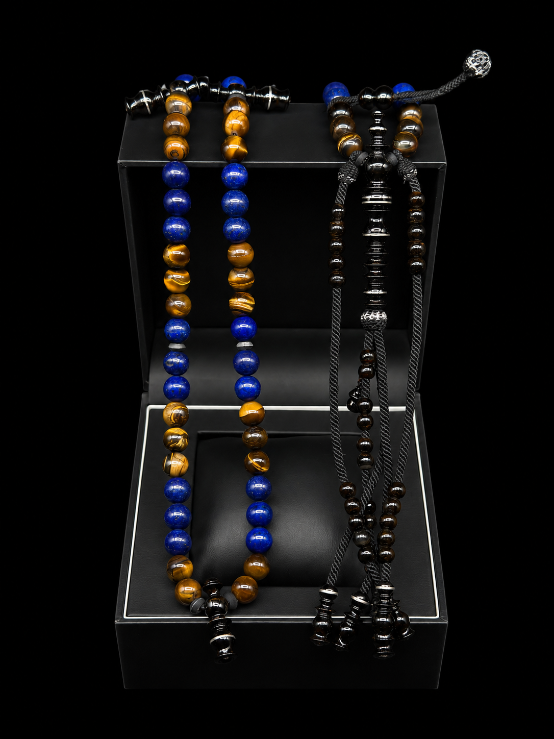Lapis Lazuli x Tiger Eye x Black Yusr Tasbih (L)