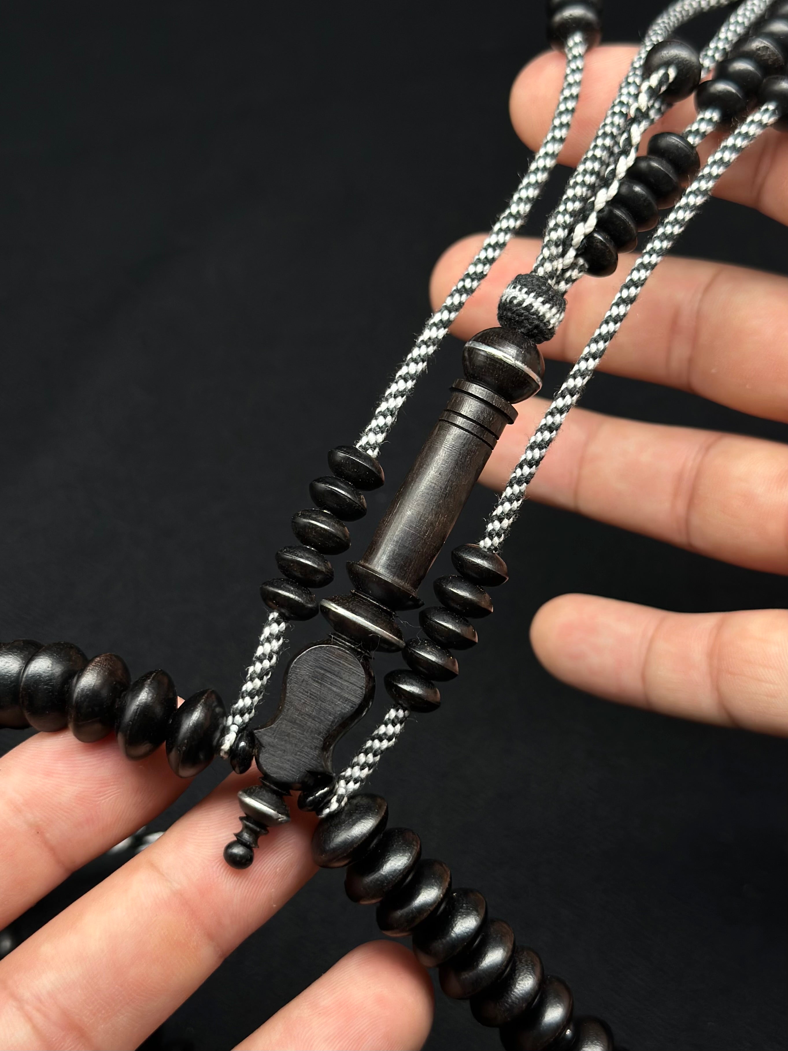 Pure Ebony Tasbih With Custom Alif