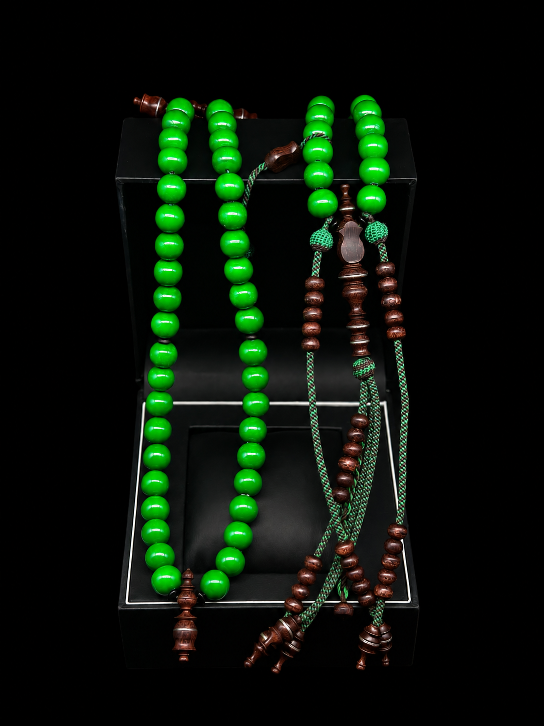 Green Marjan x Tamarind Tasbih (XL)