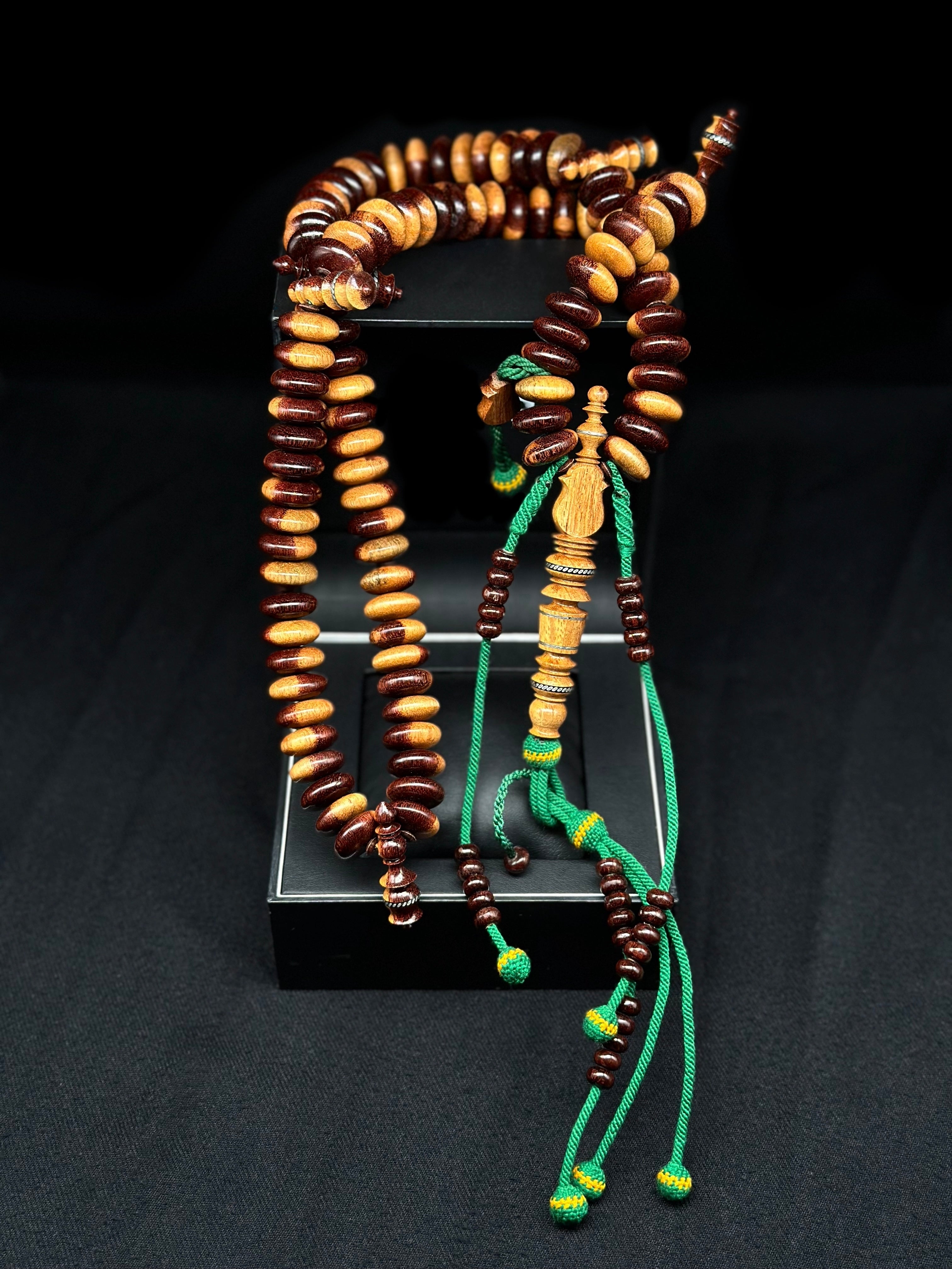 Striped Tamarind Tasbih With Prophetic Sandal (XL)