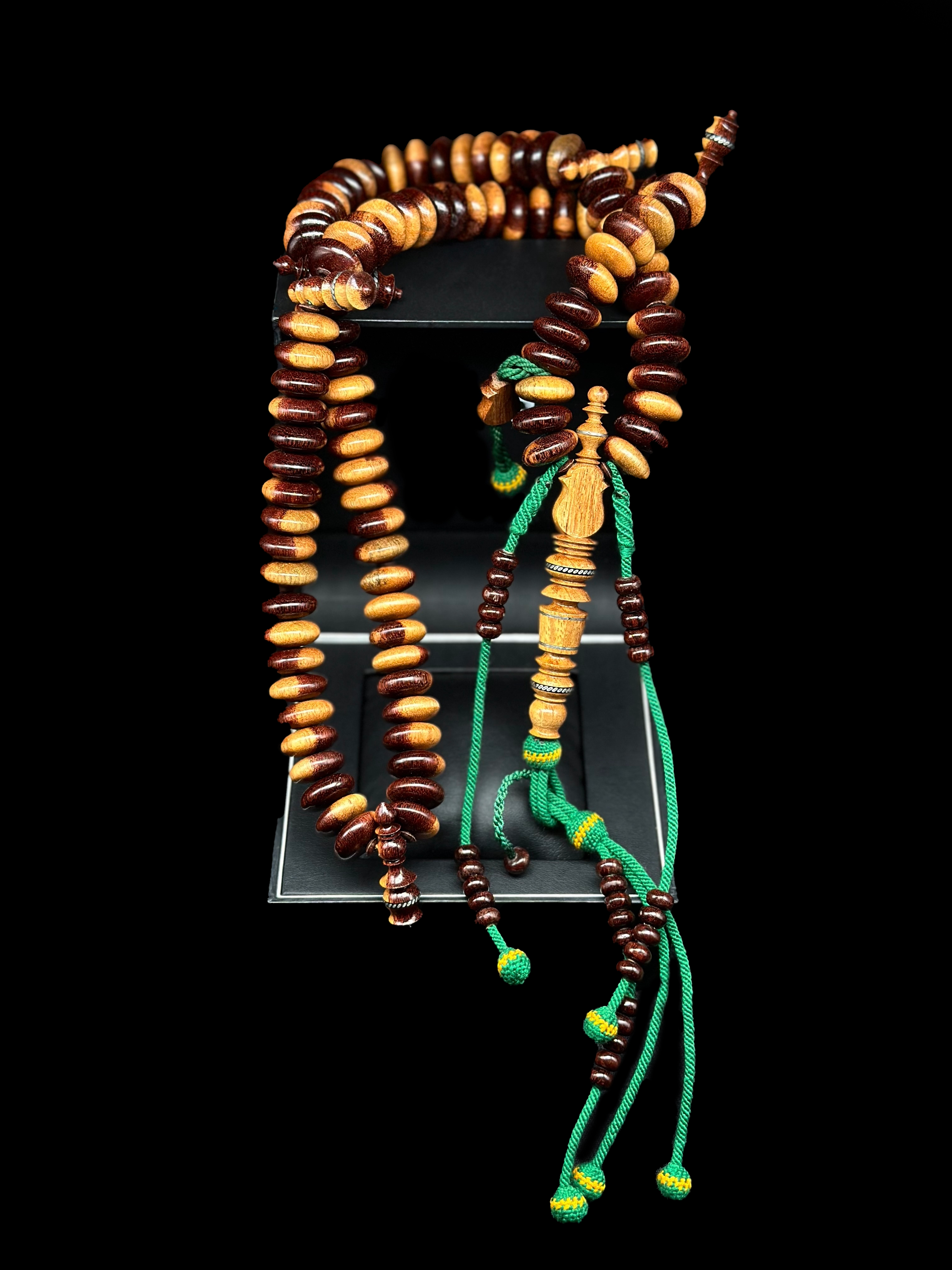 Striped Tamarind Tasbih With Prophetic Sandal (XL)