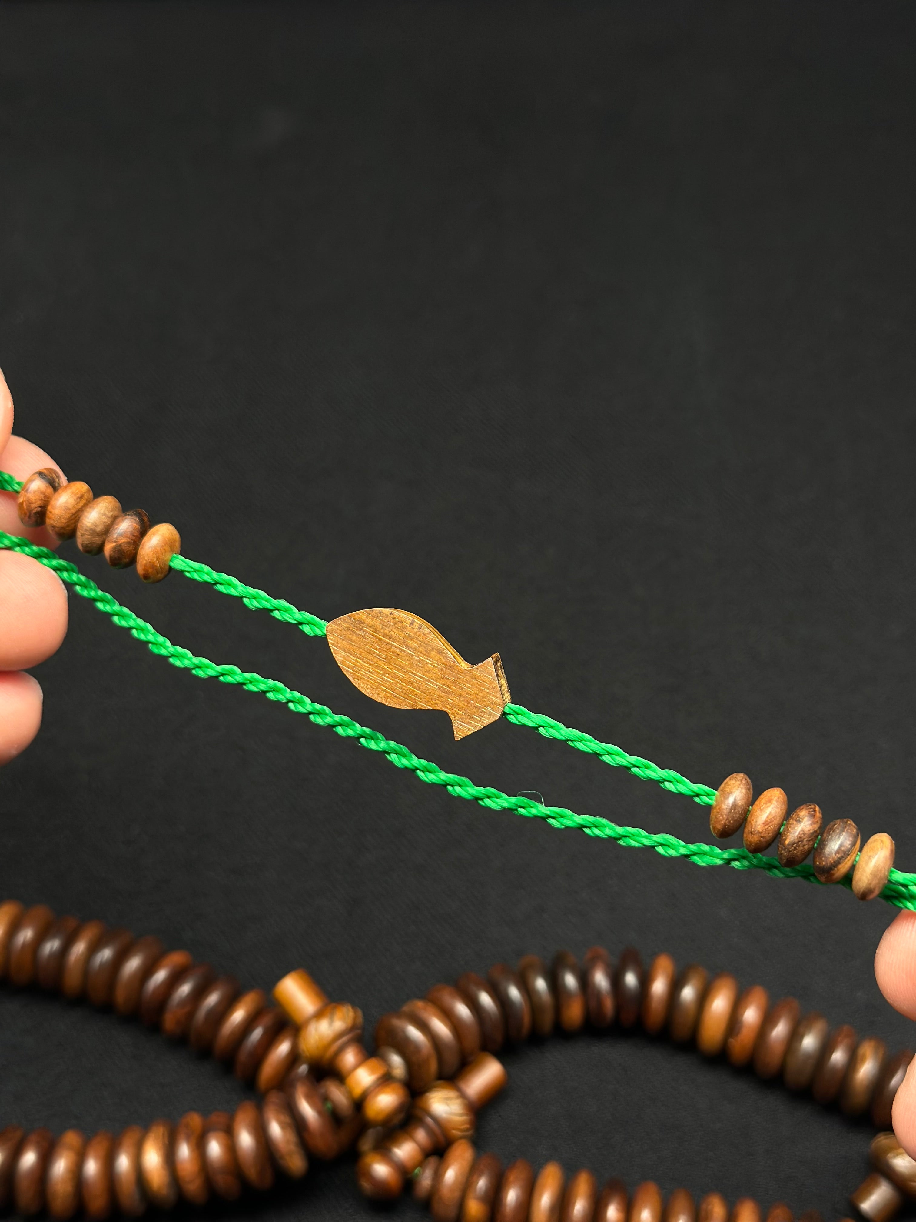 Pure Oud Agarwood Rumi Engraved Model Darqawi Tasbih (L)