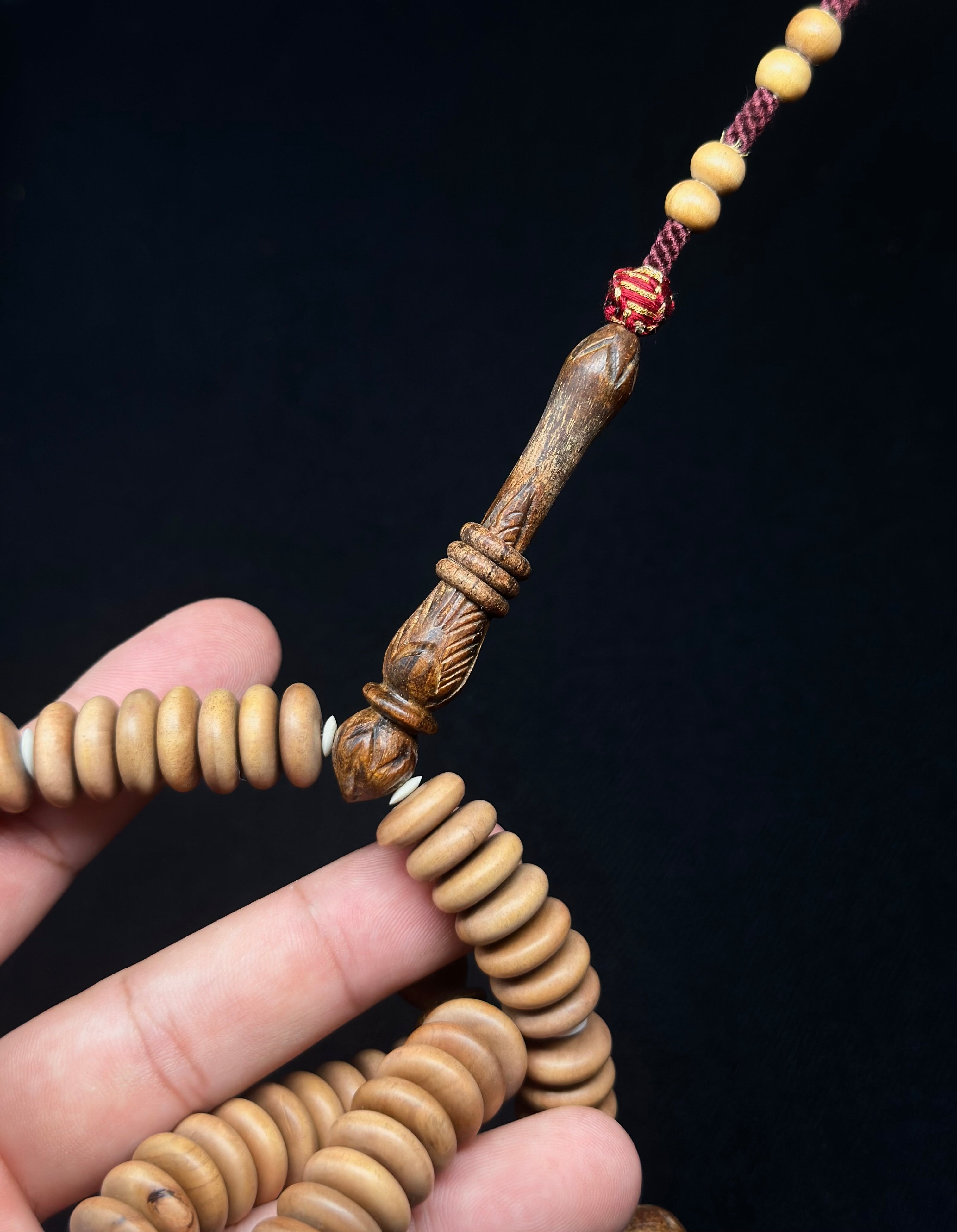 Limited Edition Grade A Sandalwood x Oud Agarwood Carved Model With Triple Ring Alif (Fragrant)