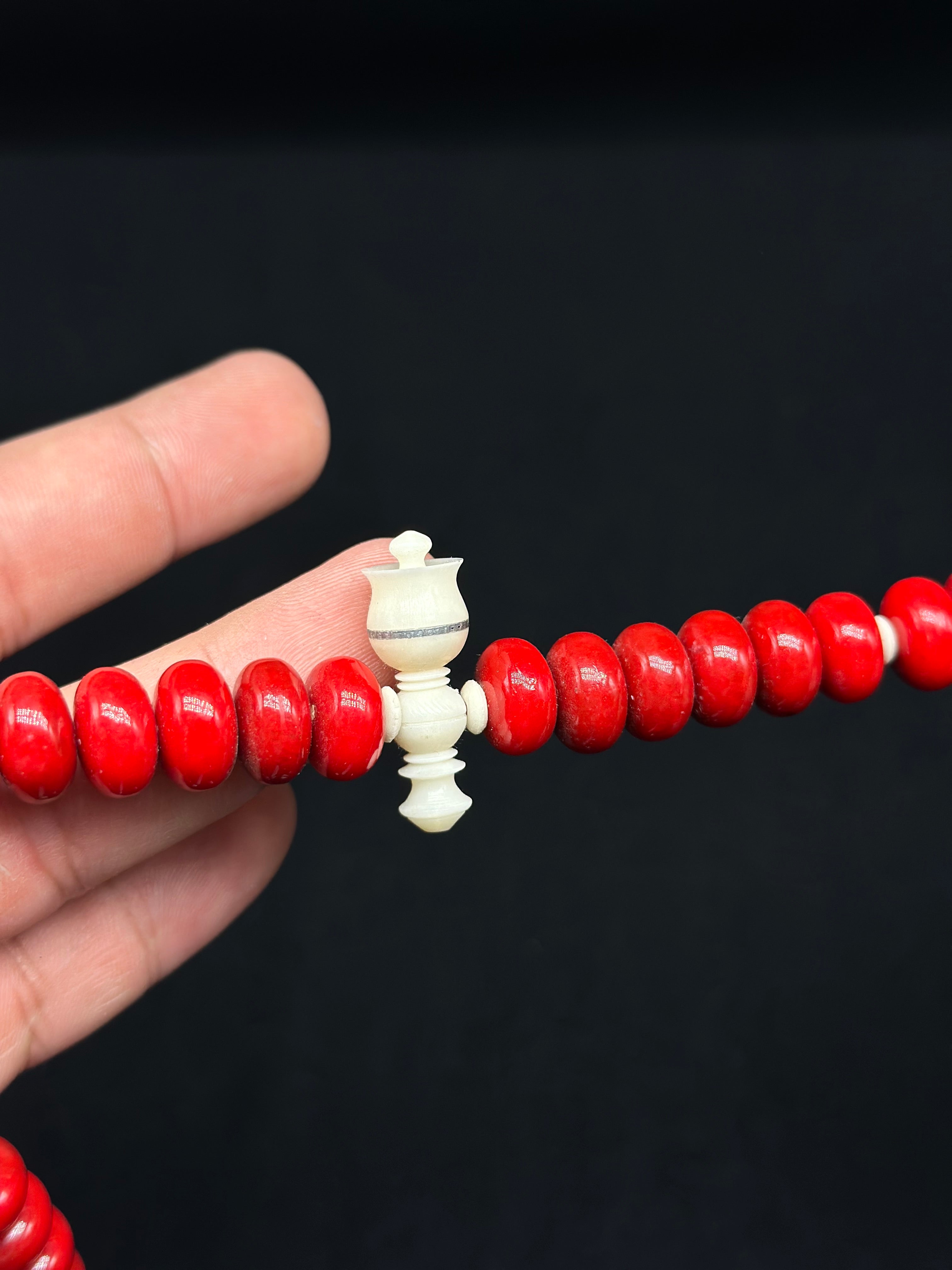 Red Marjan x Cow Bone Tasbih