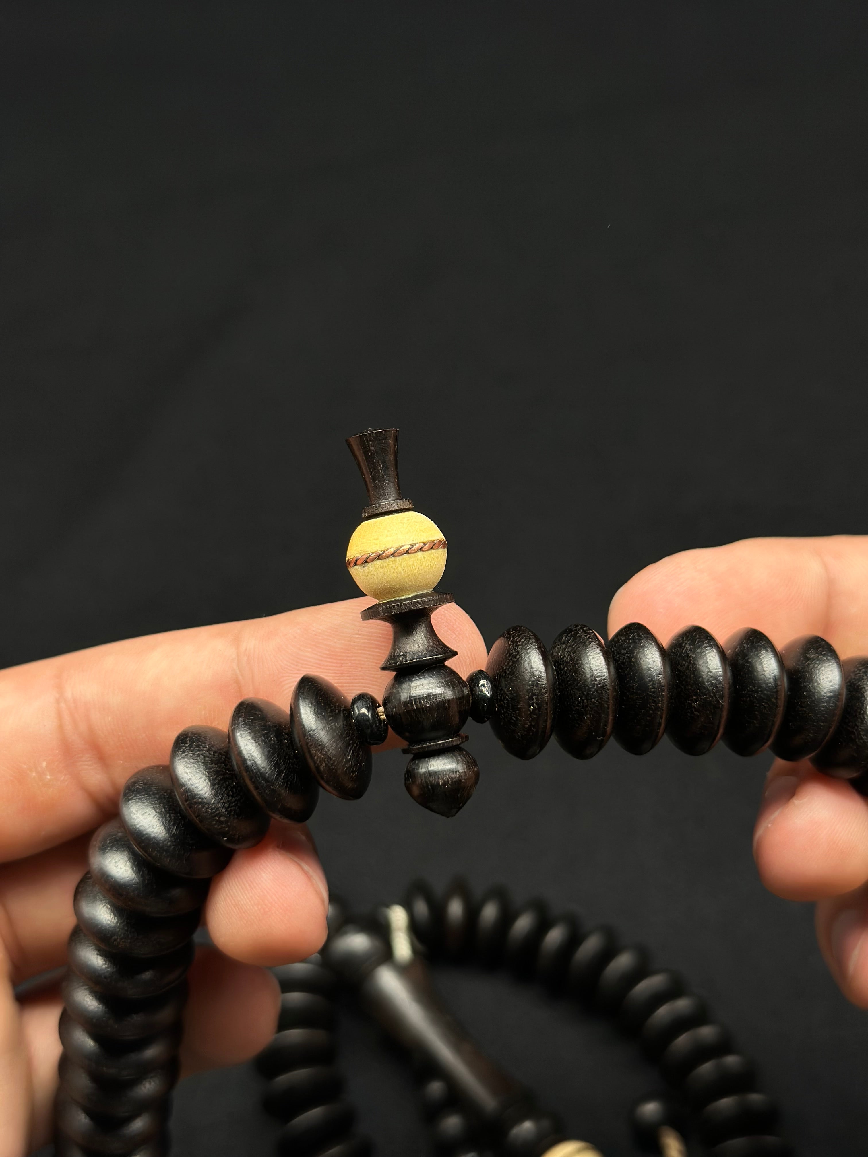 Pure Ebony Tasbih Mawlana Rumi Model (XL)