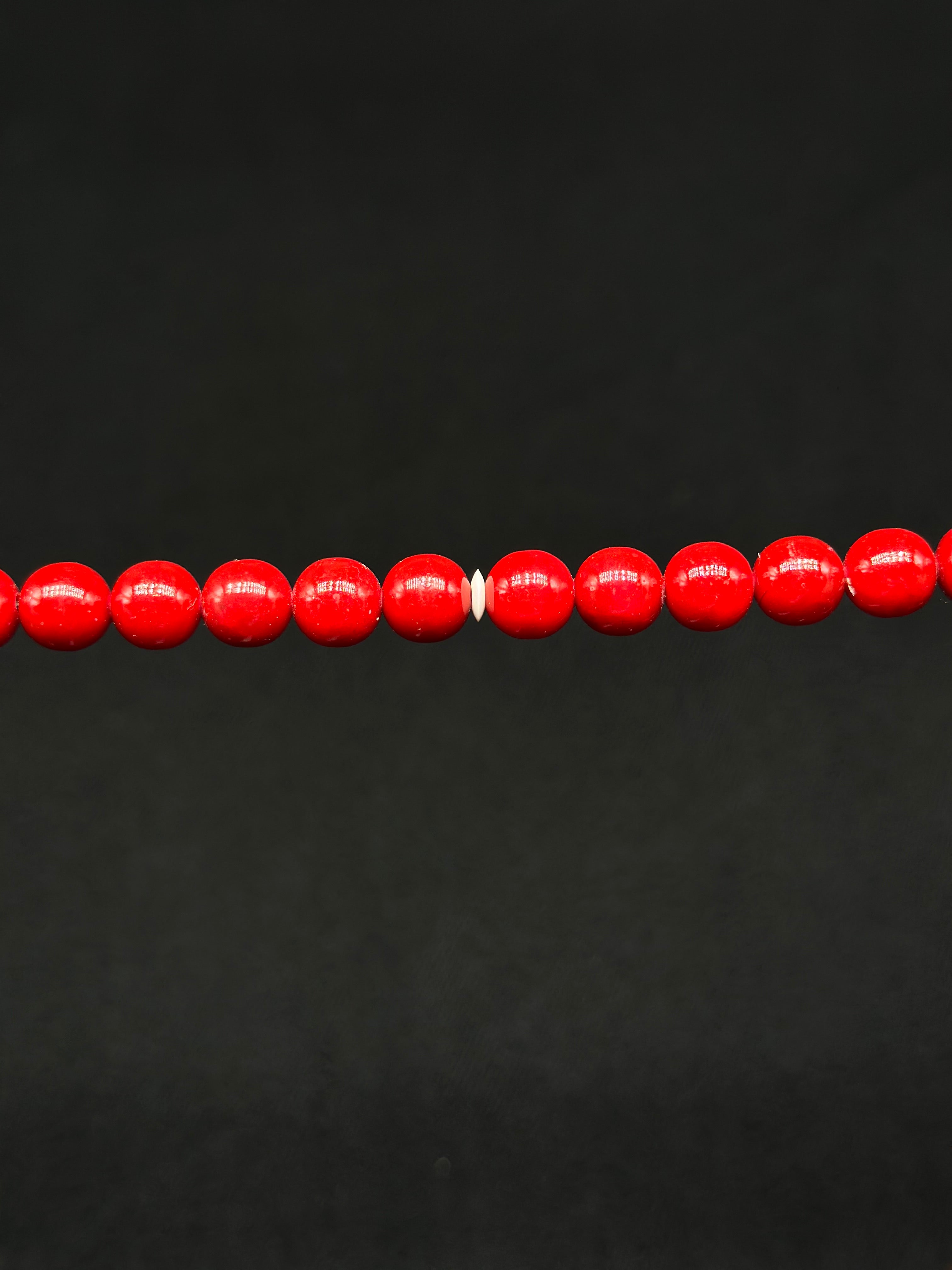 Red Marjan x Cow Bone Tasbih