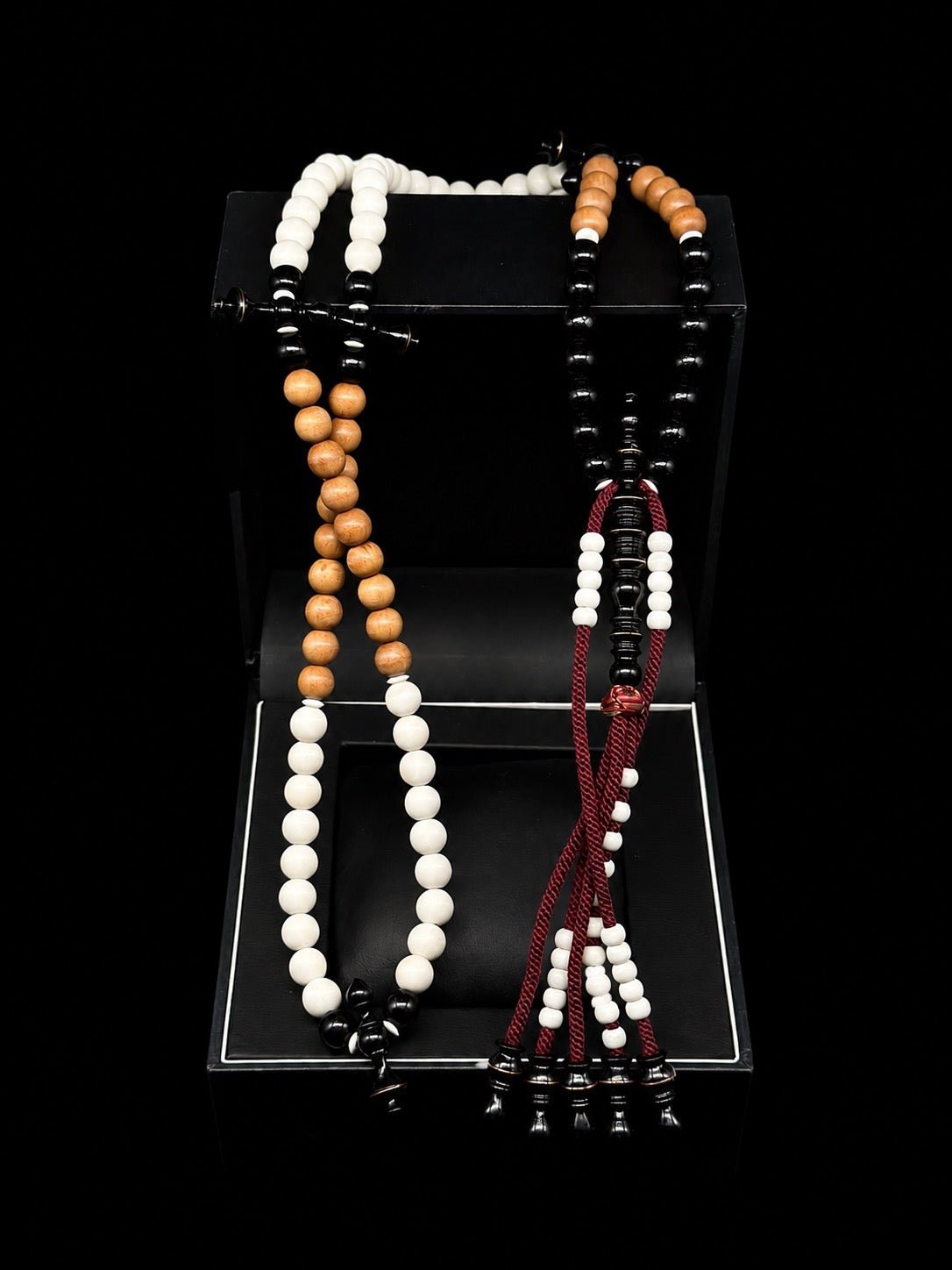 Ebony x Cow Bone x Grade A Sandalwood Tasbih