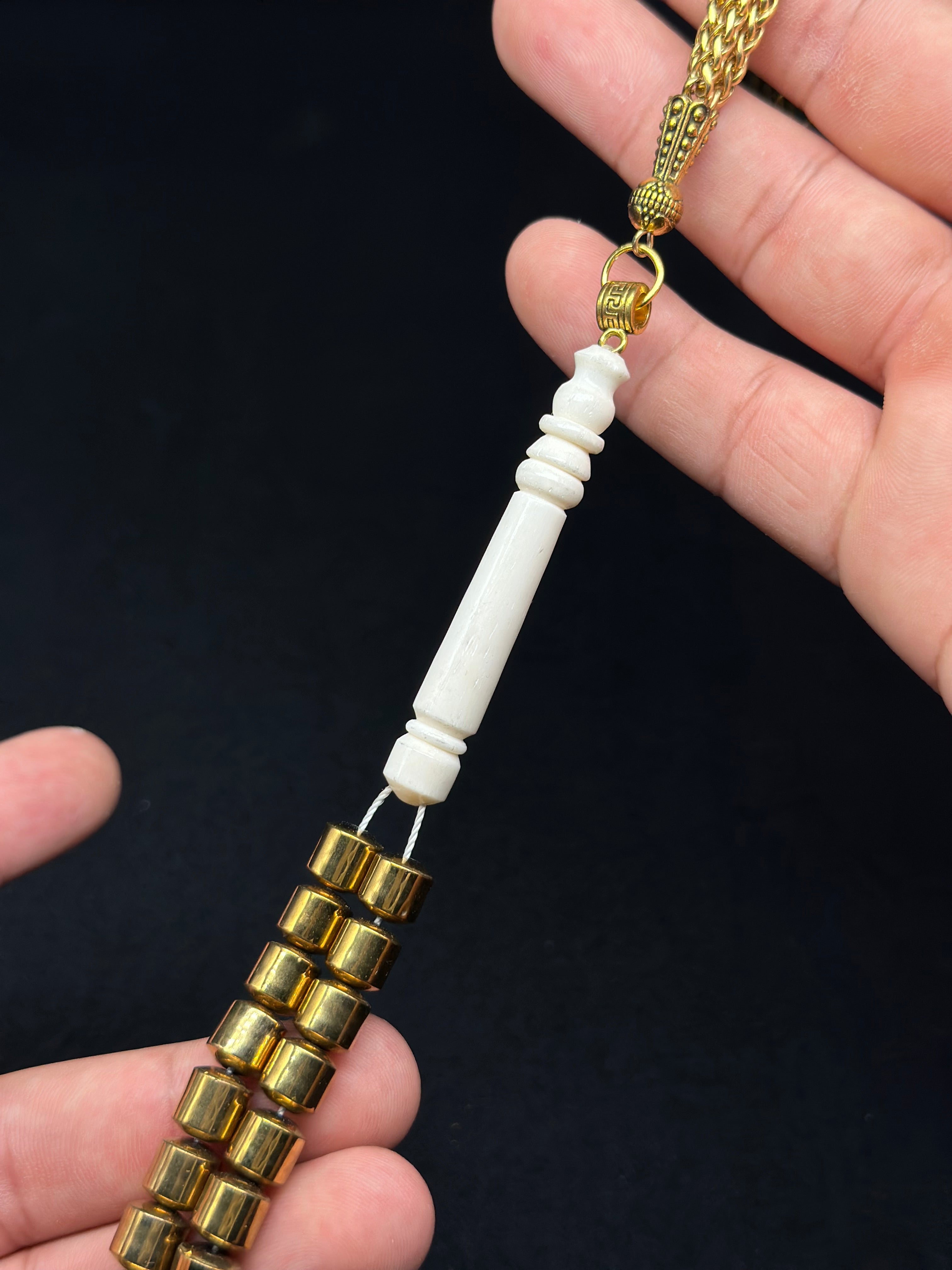 Gold Hematite x Camel Bone 33 Bead Tasbih