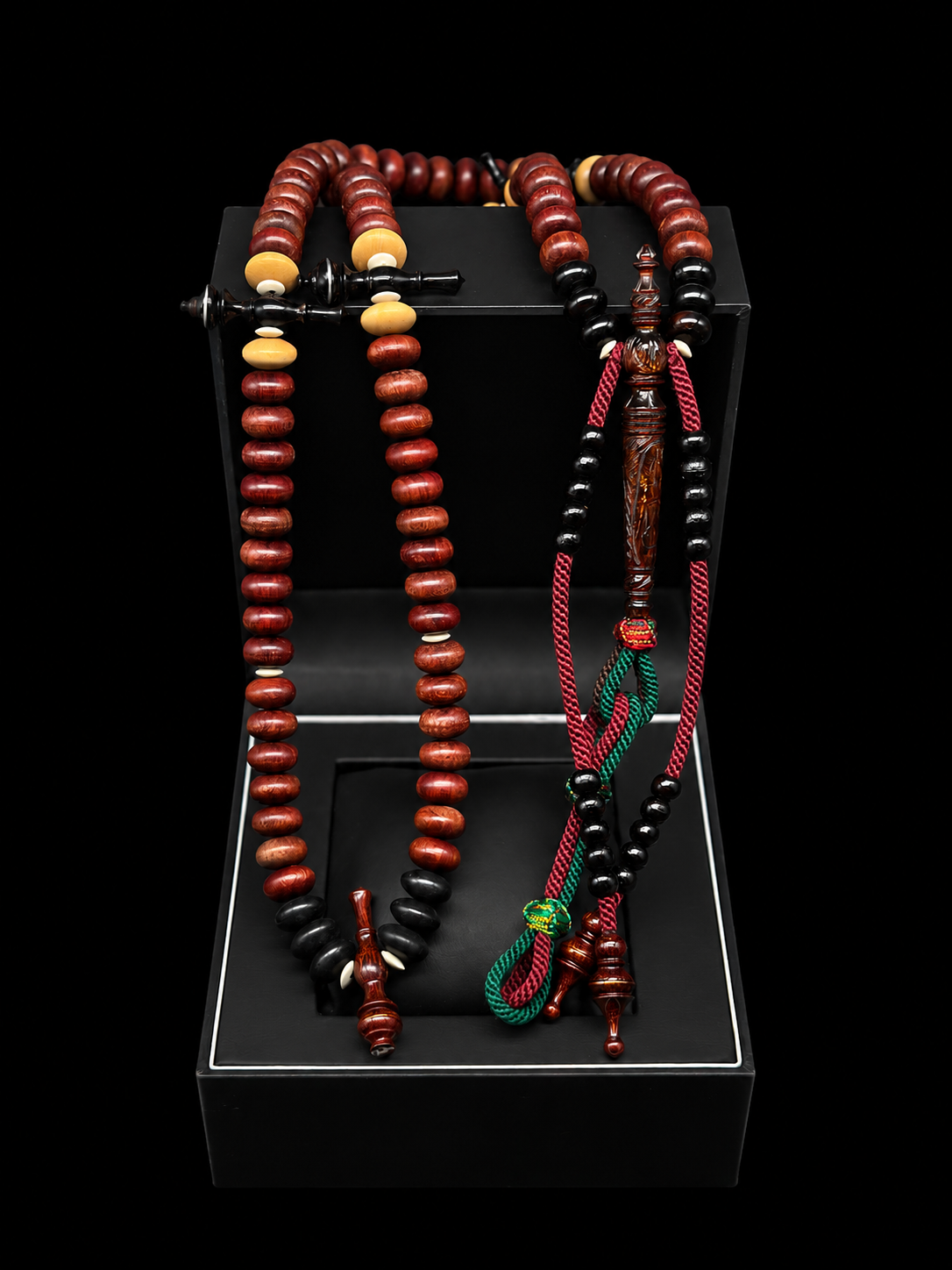 Carved Gold Yusr x Dragonwood Tasbih