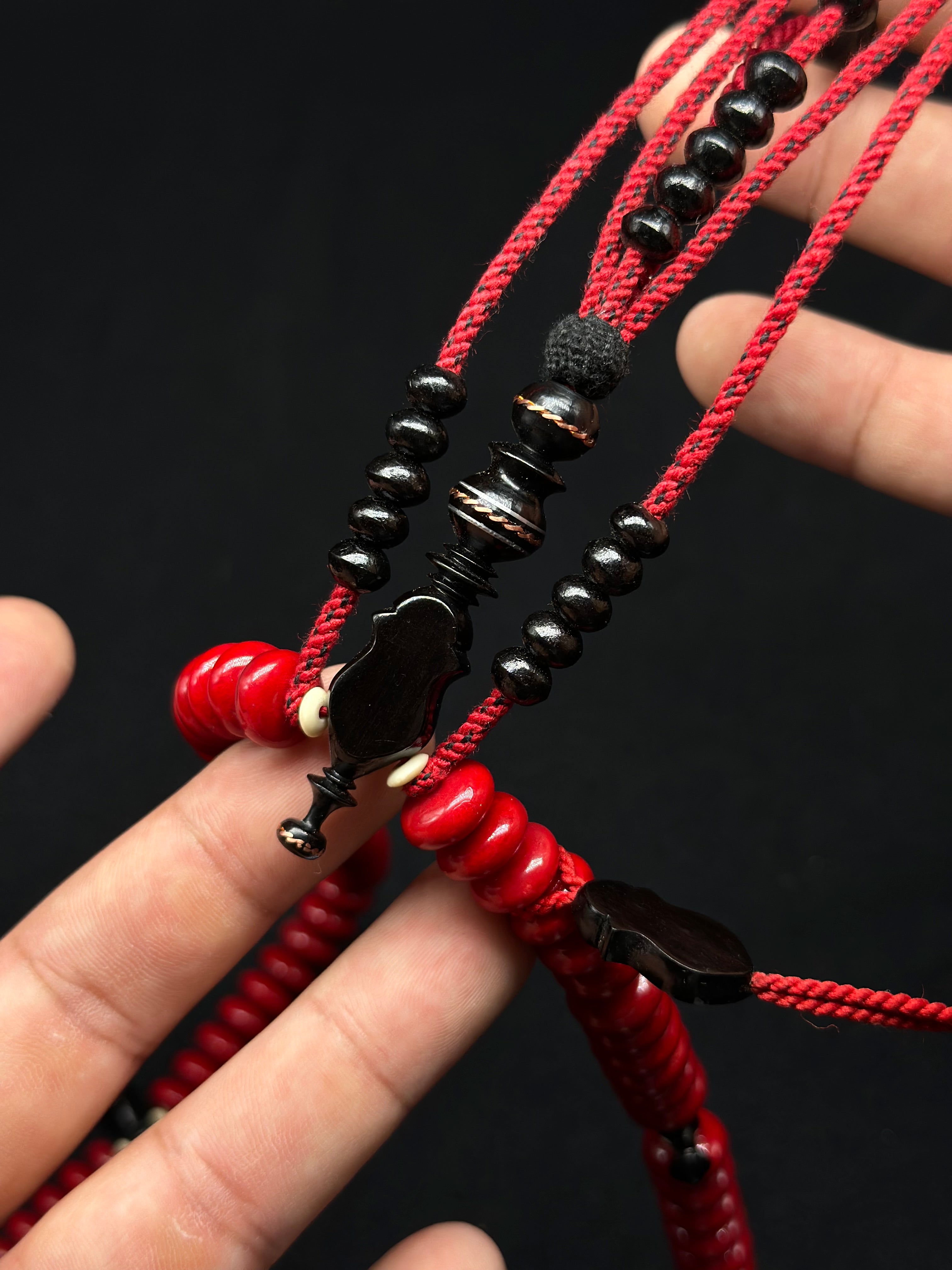 Red Marjan x Ebony Custom Alif Tasbih