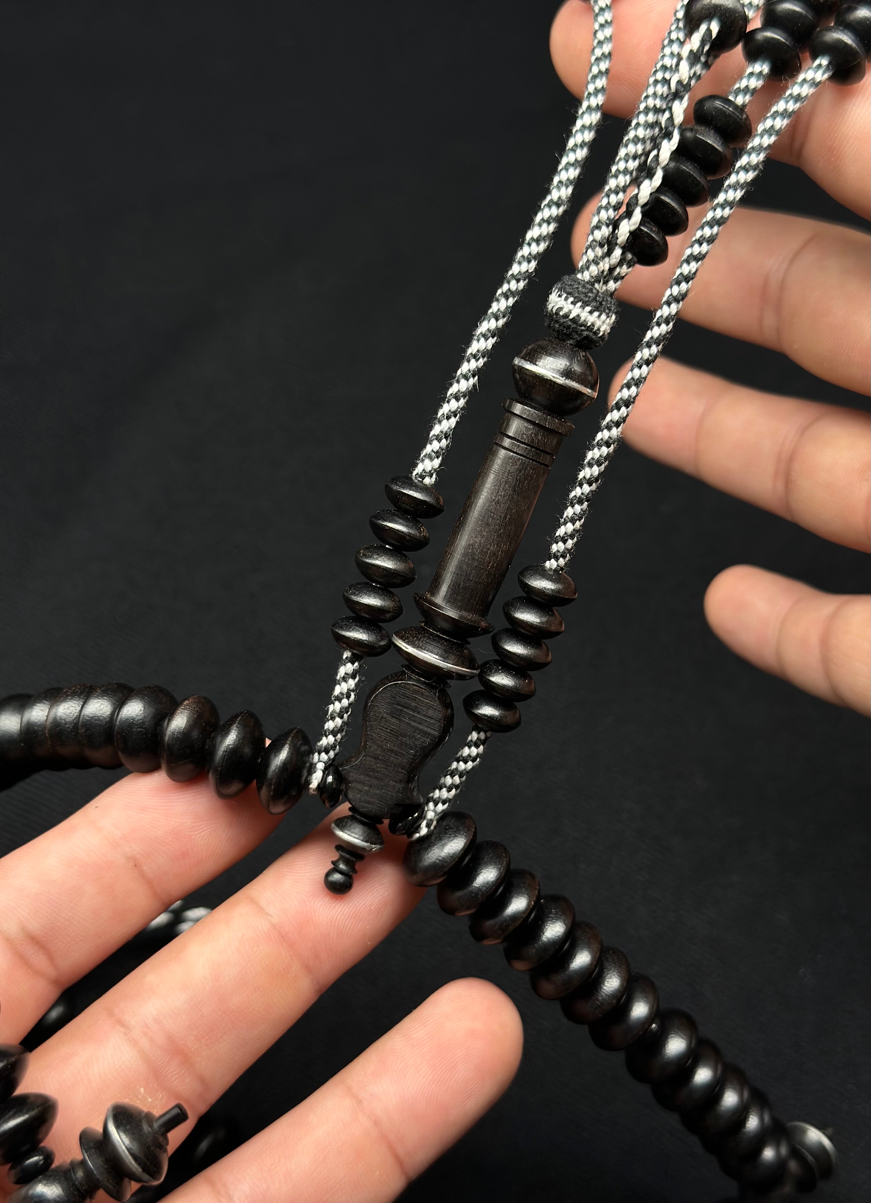 Pure Ebony Tasbih With Custom Alif