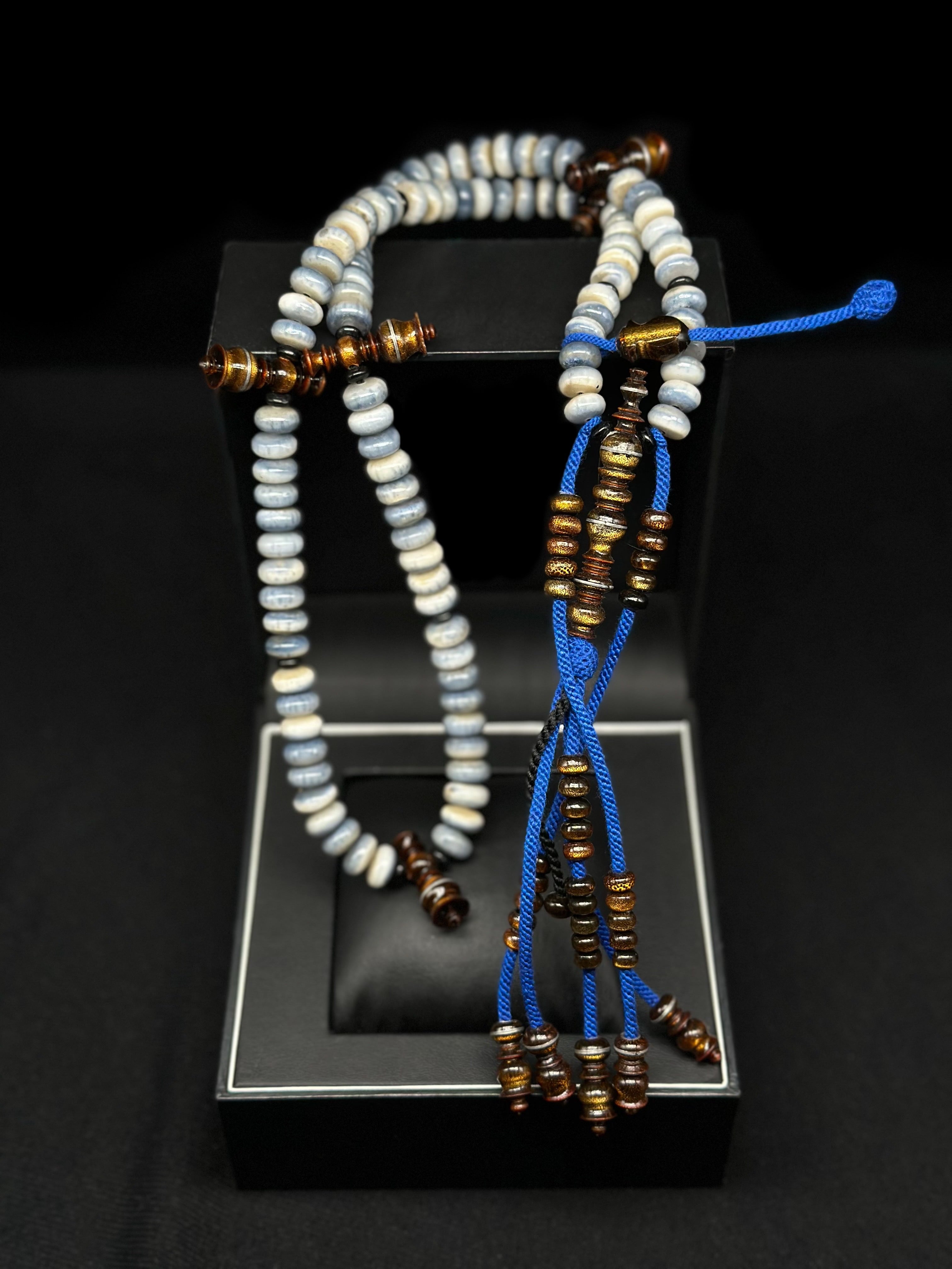 Blue Marjan x Gold Yusr Tasbih