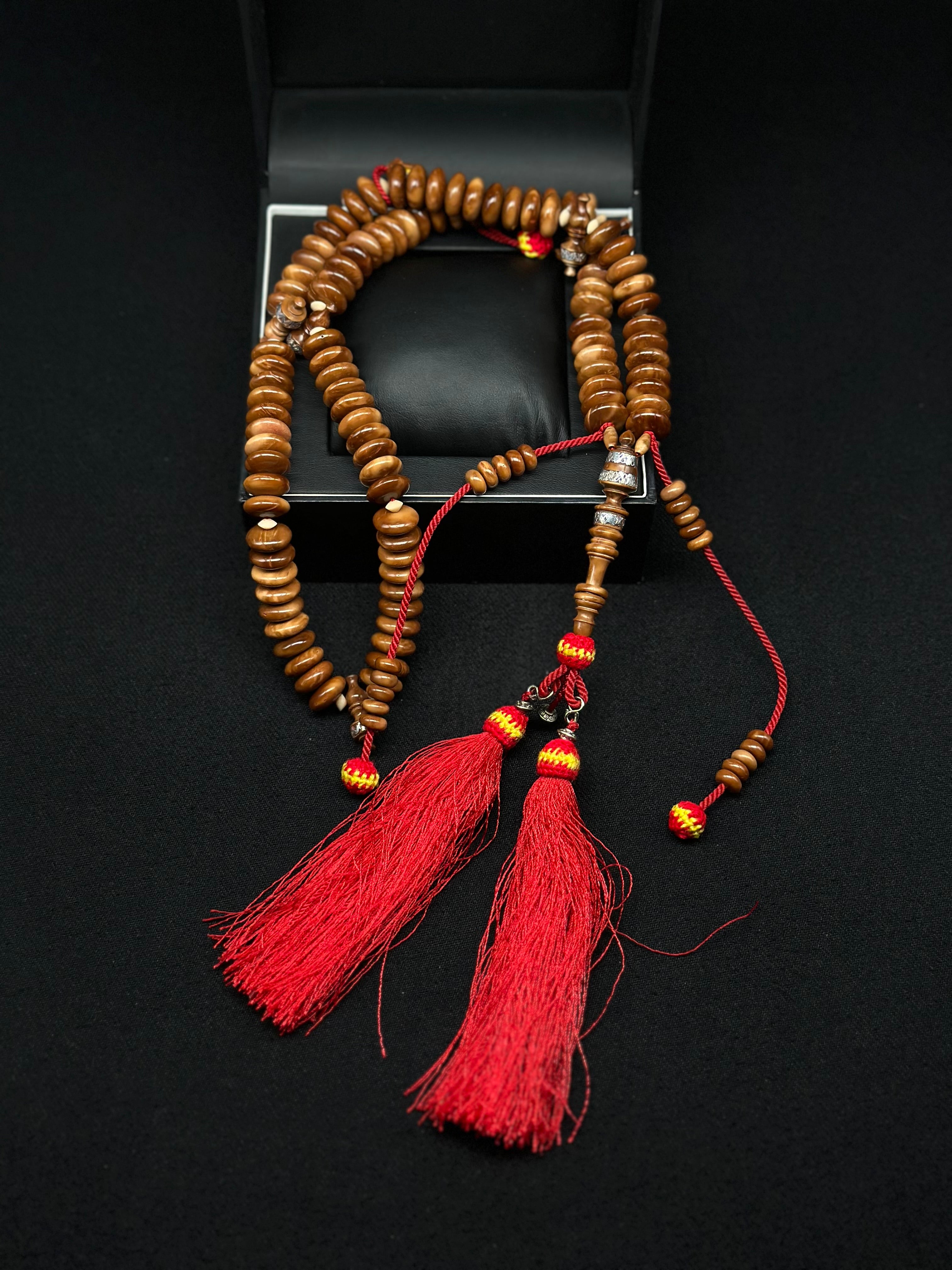 Pure Kuka Tasbih With Custom Alif & Dividers With Prophetic Sandal