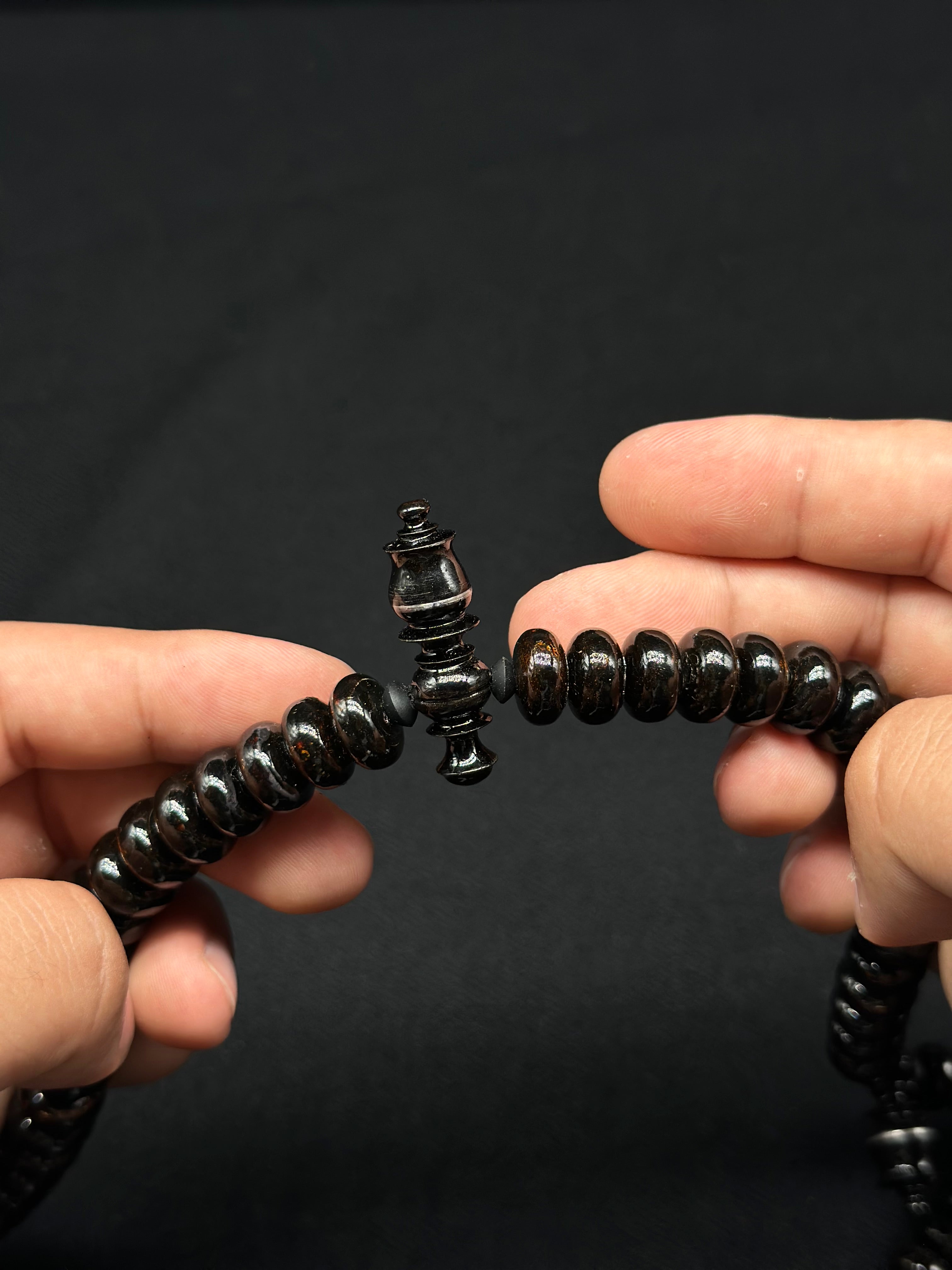 Pure Black Yusr Tasbih With Custom Alif