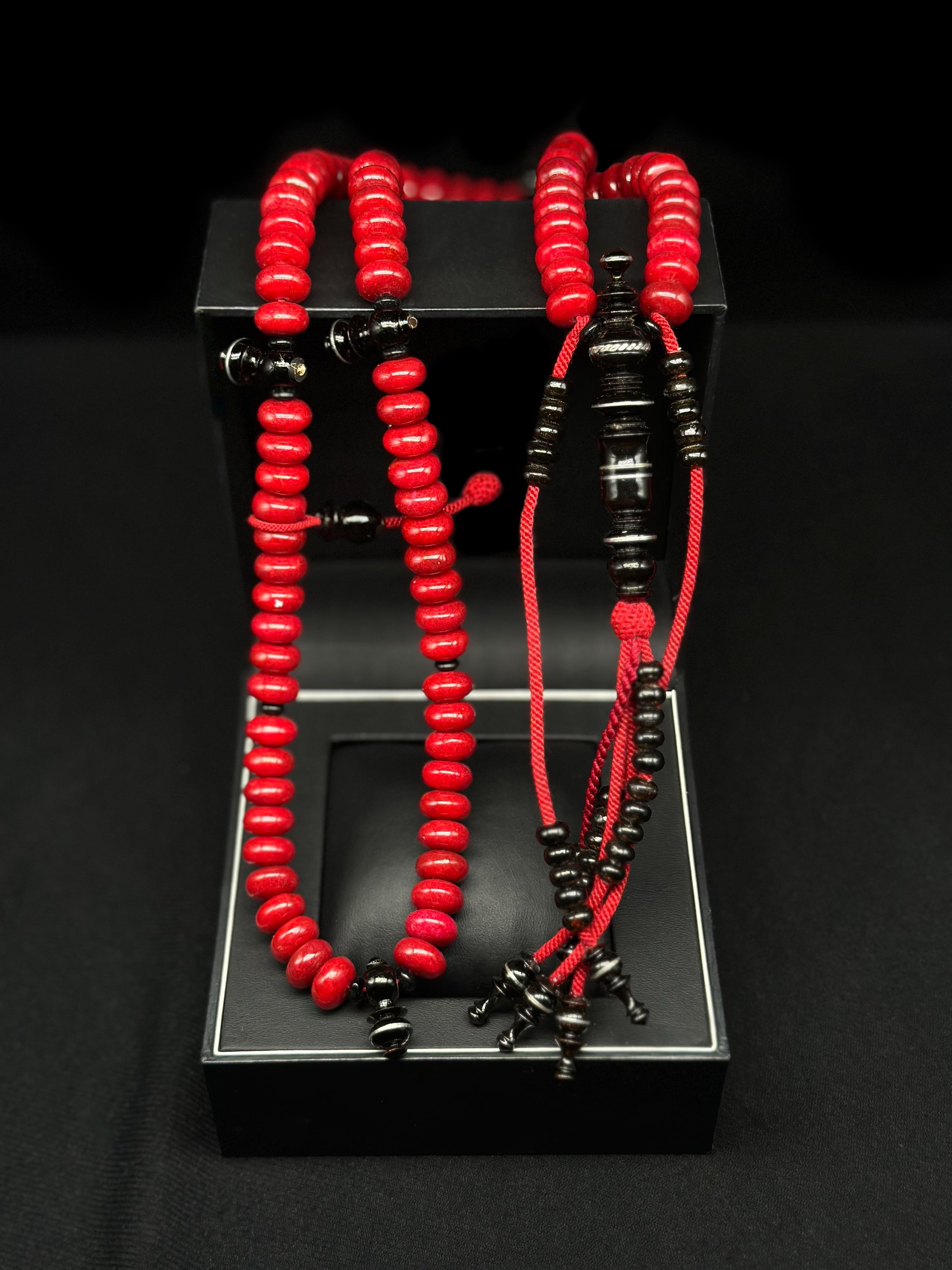 Red Marjan x Black Yusr Tasbih