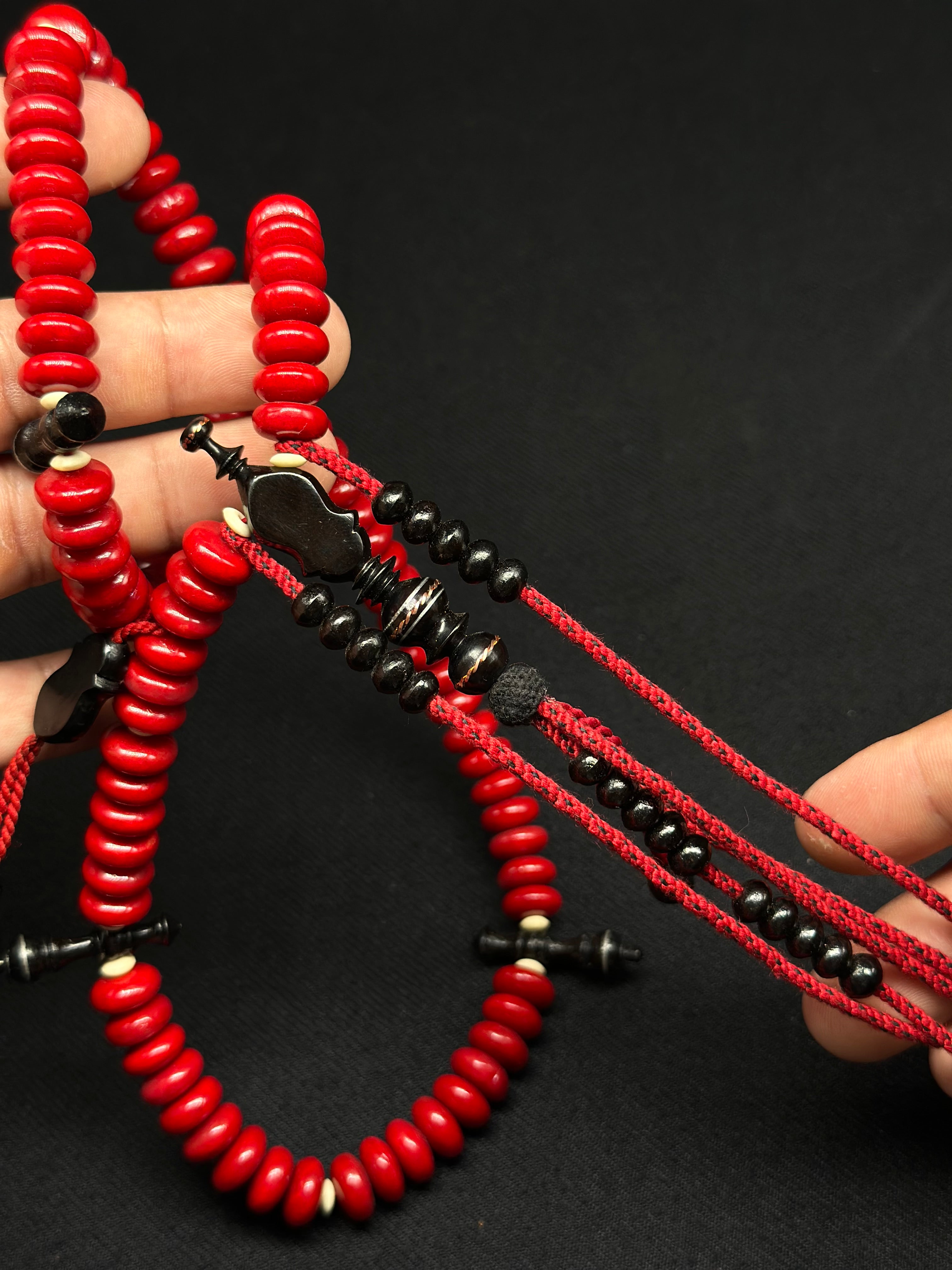 Red Marjan x Ebony Custom Alif Tasbih