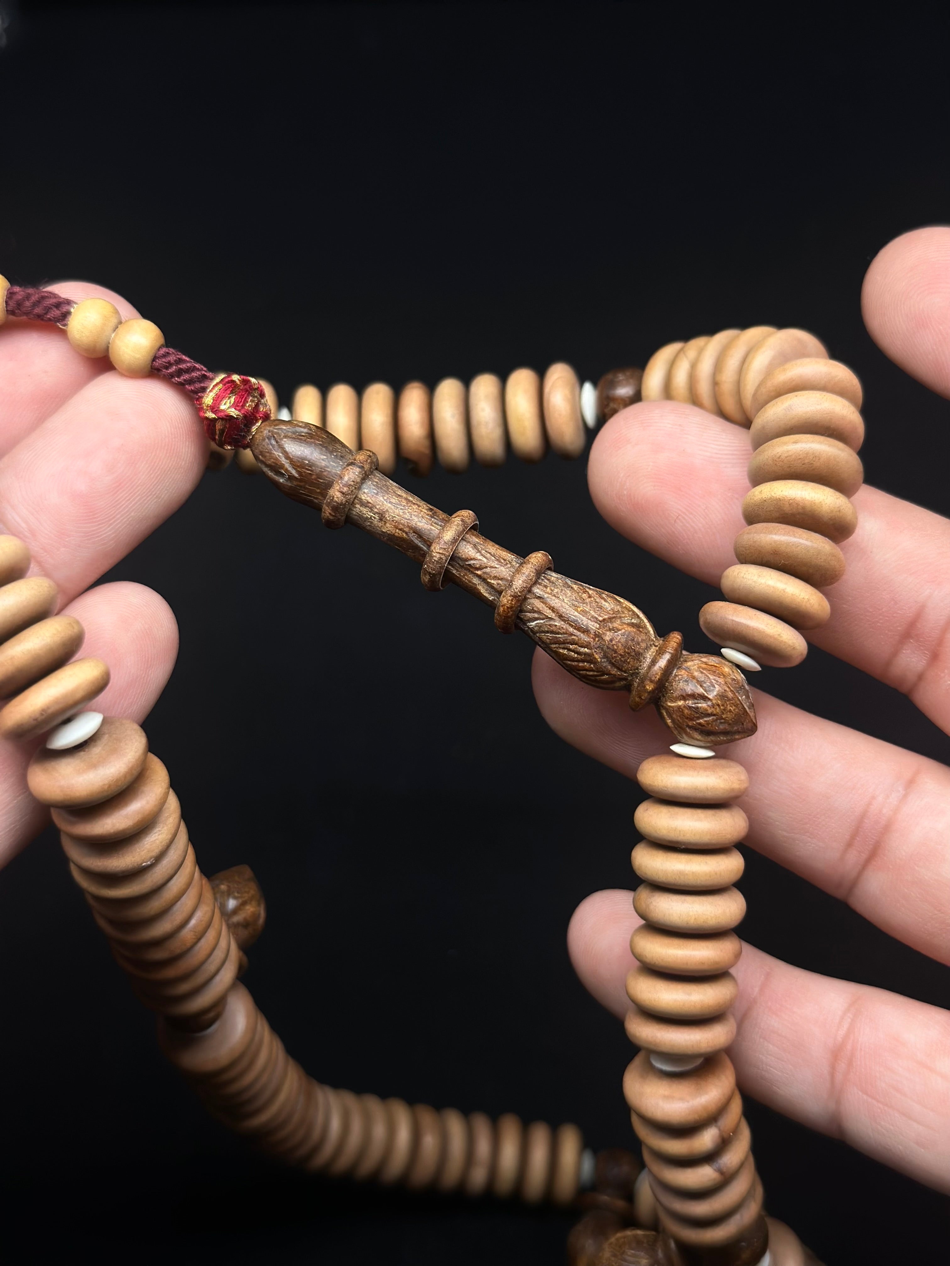 Limited Edition Grade A Sandalwood x Oud Agarwood Carved Model With Triple Ring Alif (Fragrant)