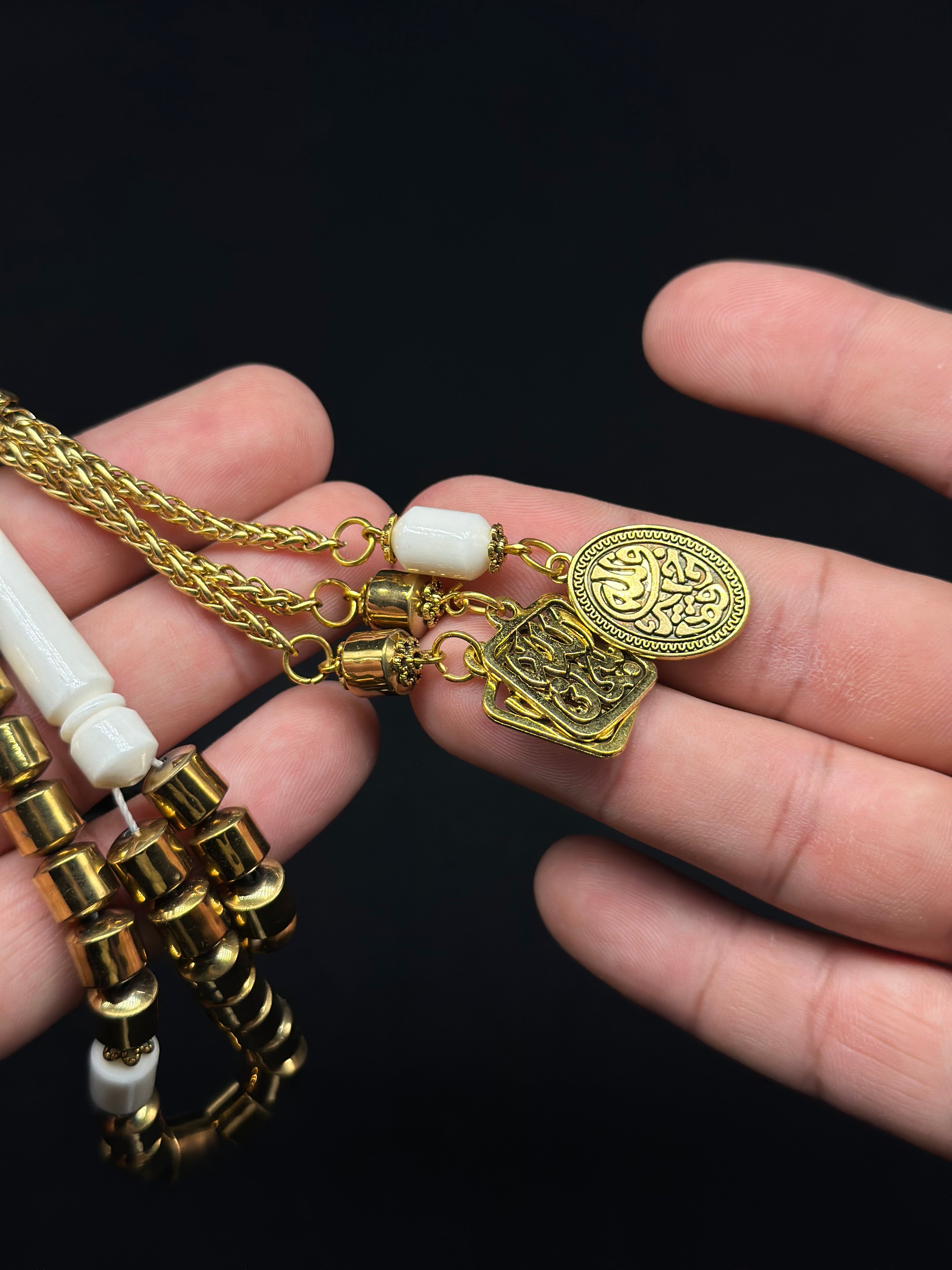 Gold Hematite x Camel Bone 33 Bead Tasbih