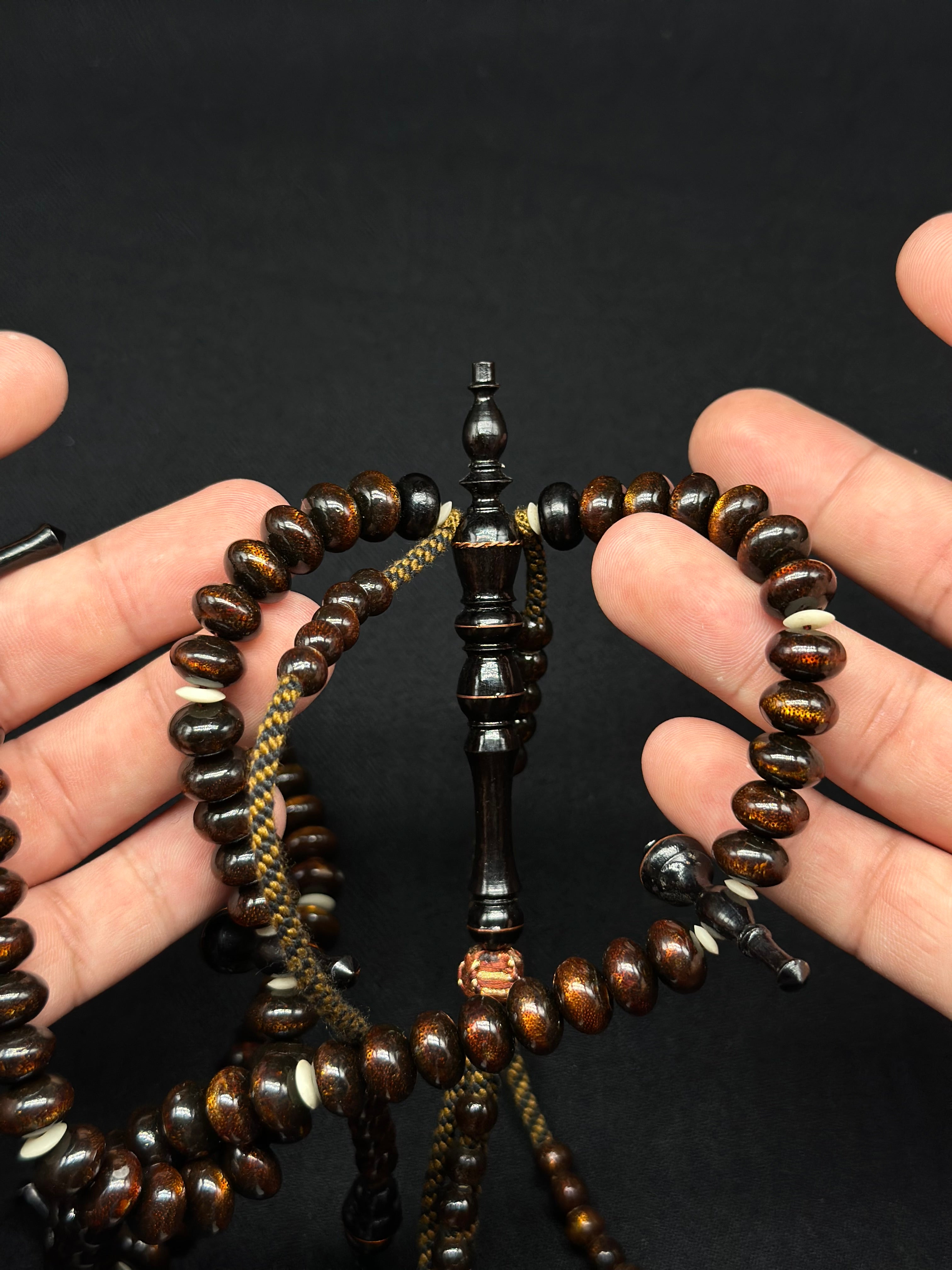 Gold Yusr x Ebony Tasbih Prayer Beads (Large)