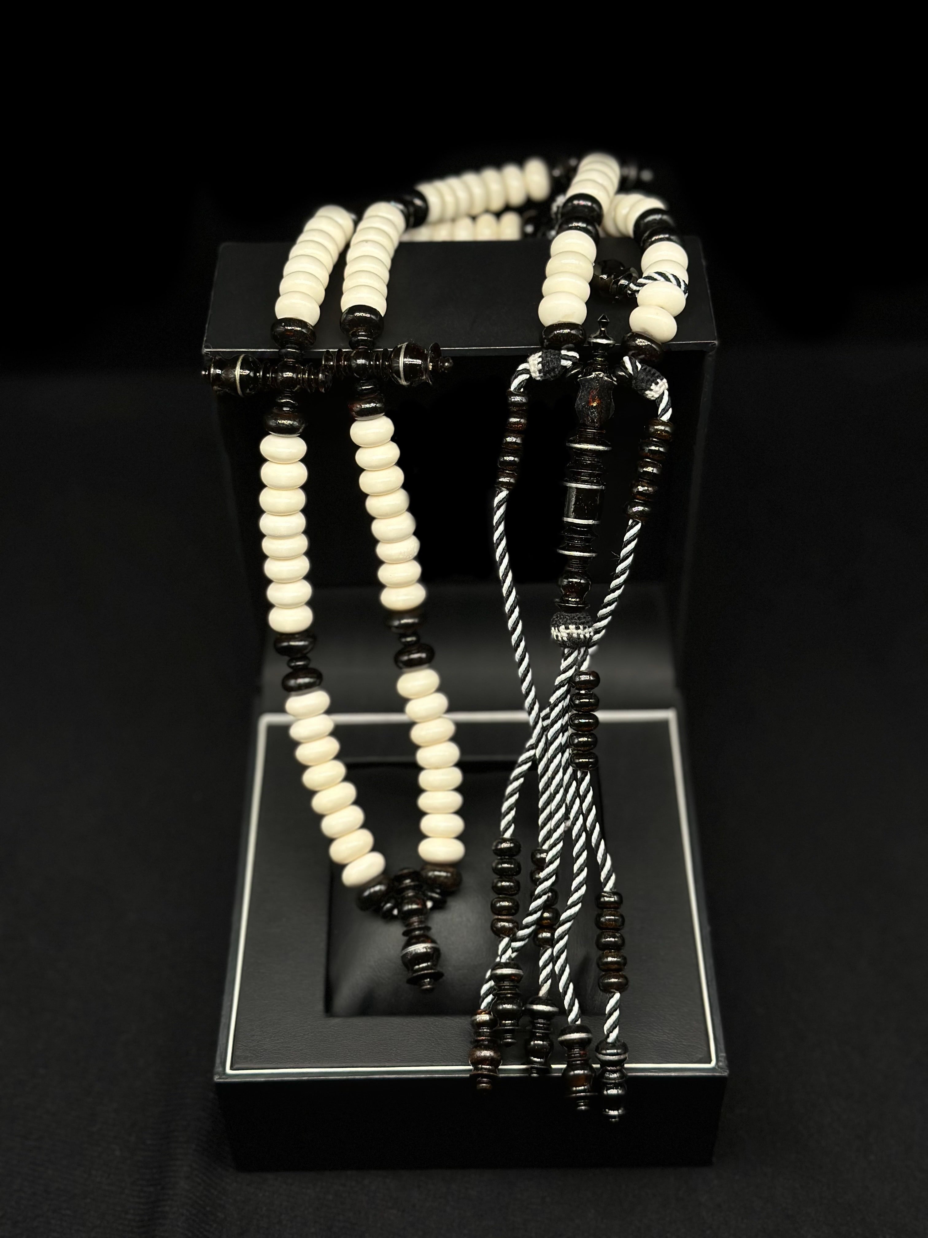 Pure Black Yusr x Cow Bone Tasbih