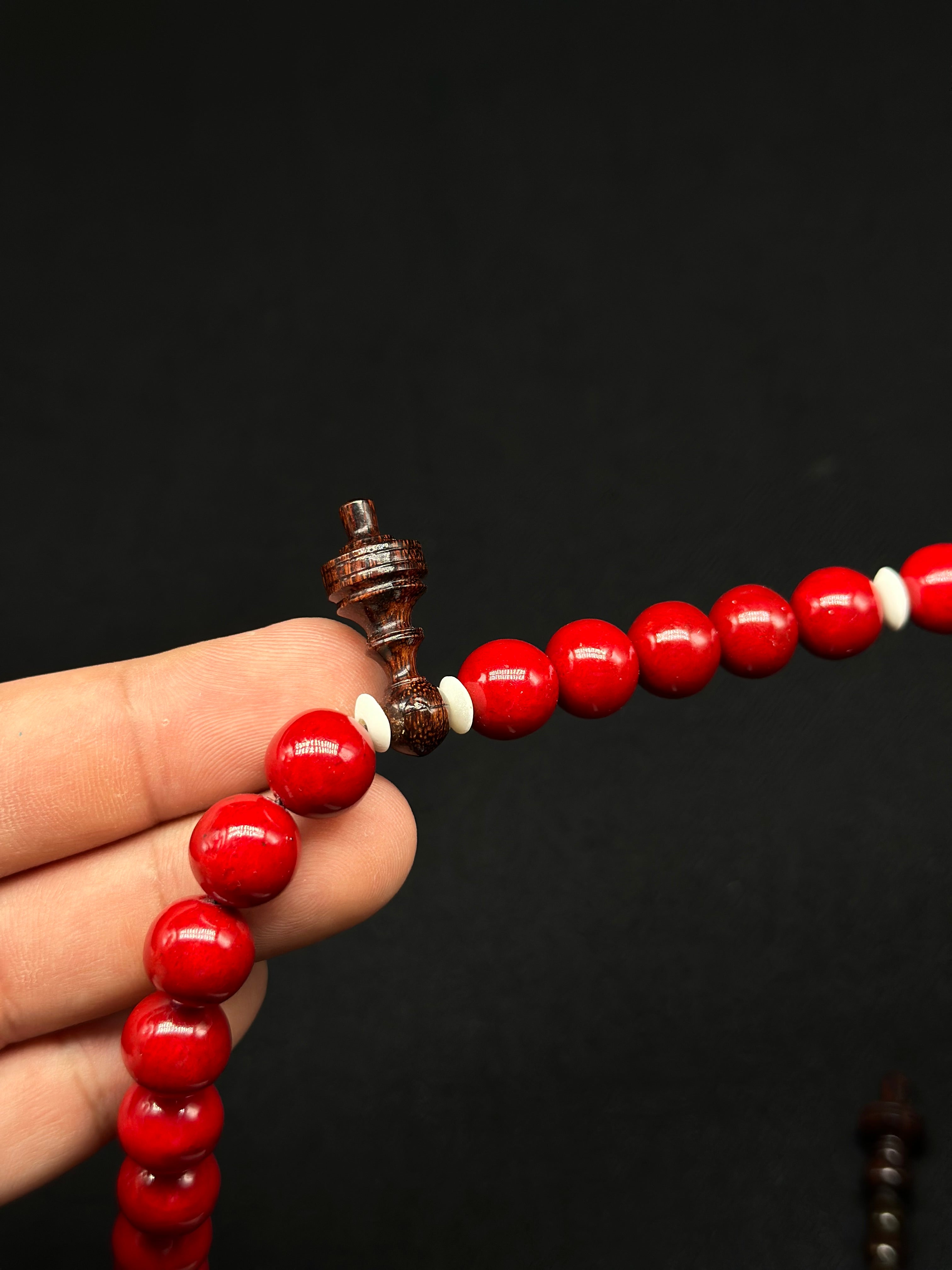 Red Marjan x Tamarind x Gold Yusr Tasbih (XL)