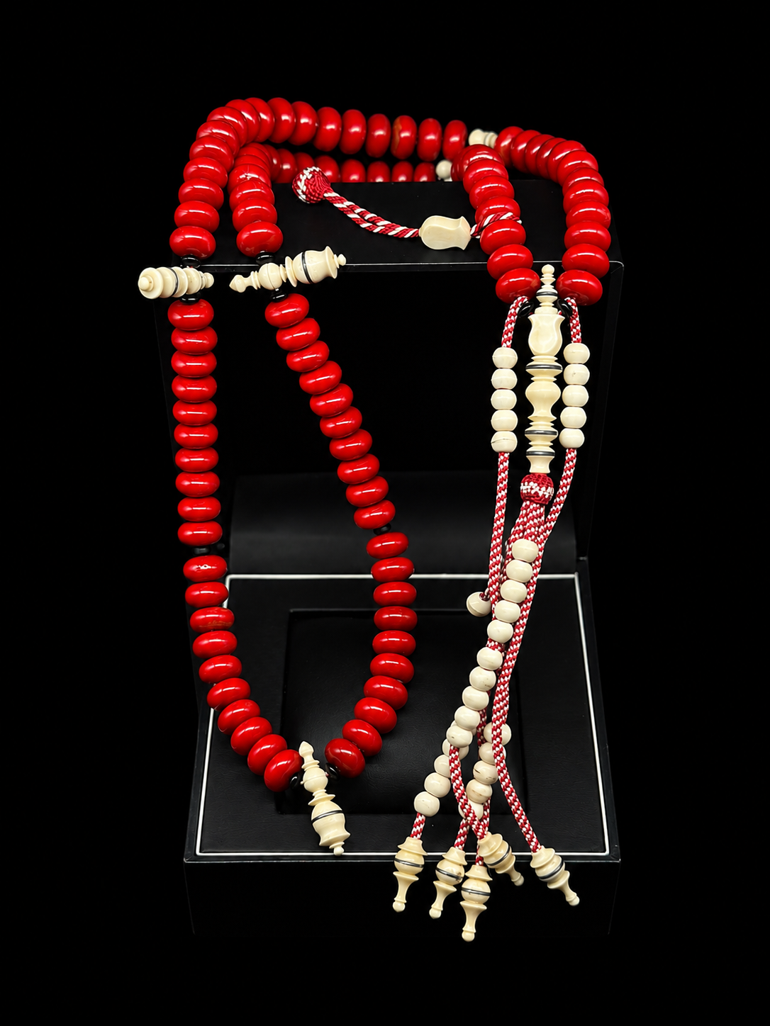 Red Marjan x Cow Bone Tasbih