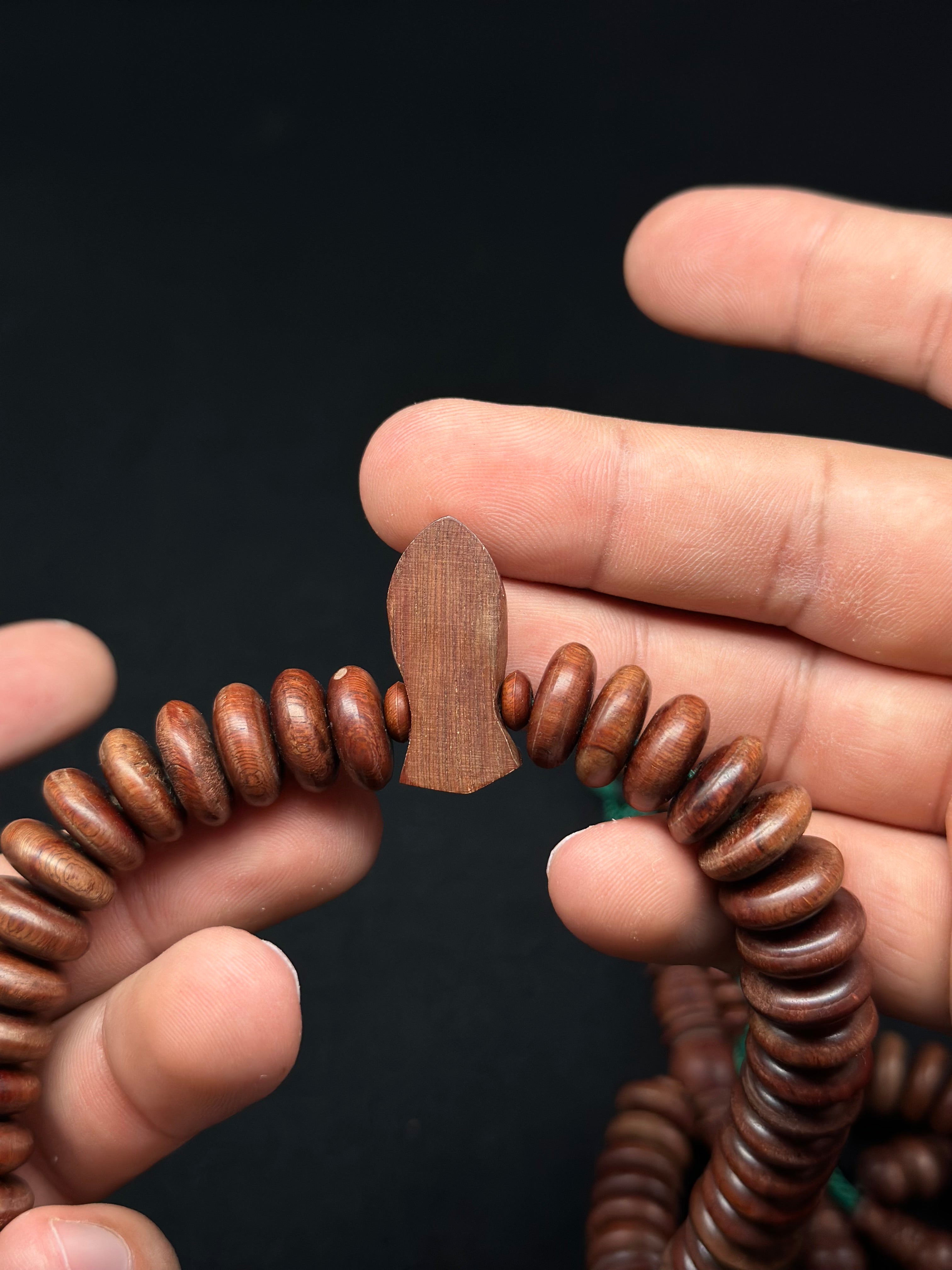 Pure Dragonwood Tasbih With Prophetic Sandal Dividers Darqawi Model