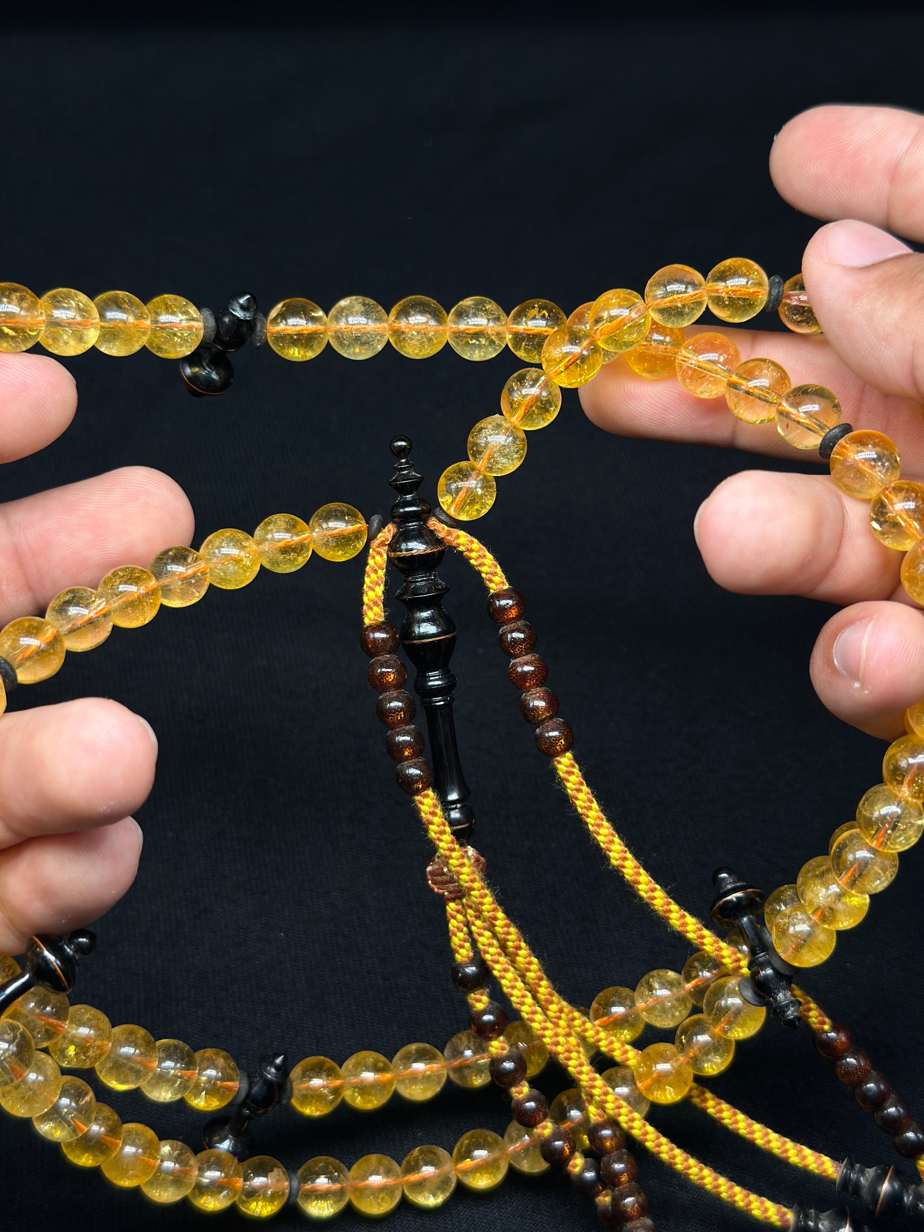 Citrine x Ebony x Gold Yusr Tasbih (L)