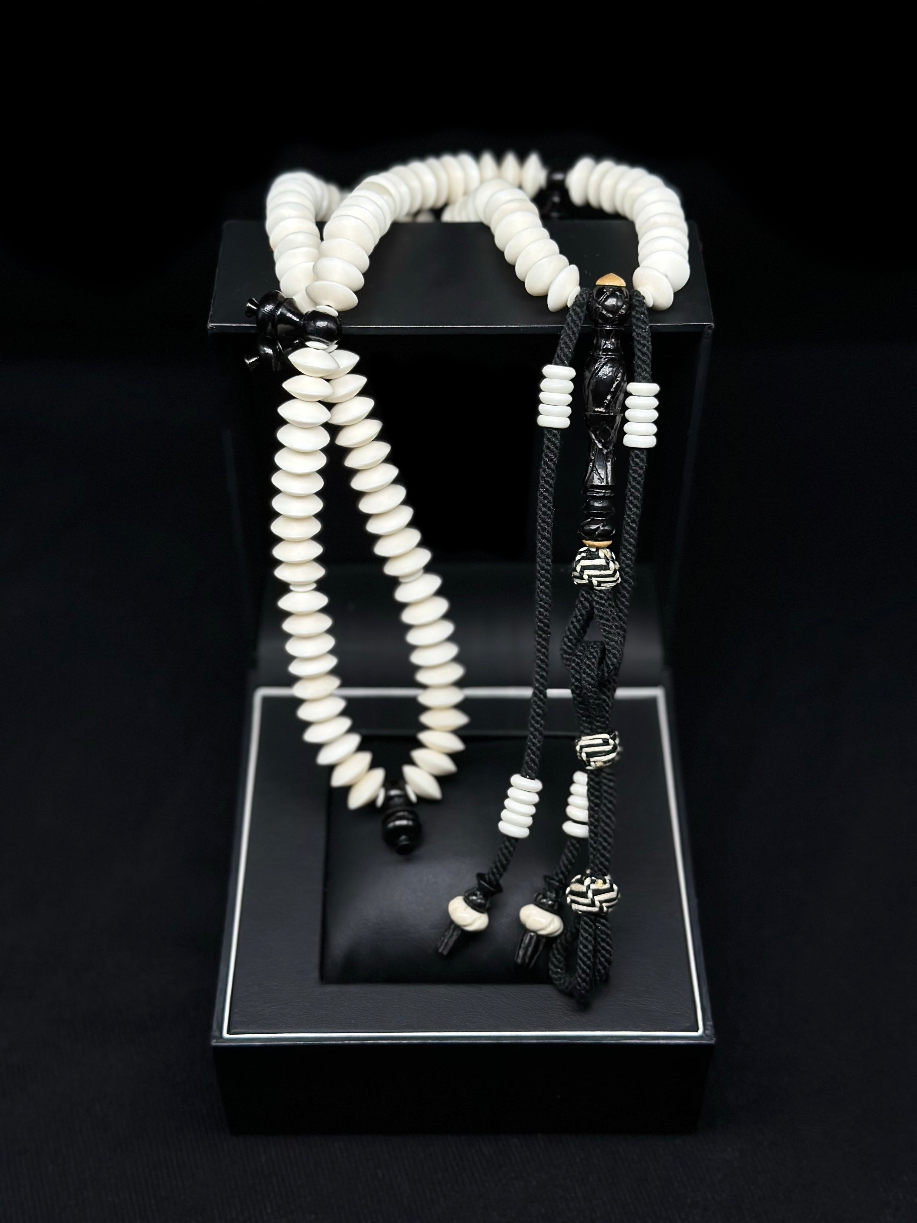 Pure Cow Bone x Carved Ebony Tasbih (Limited Edition)
