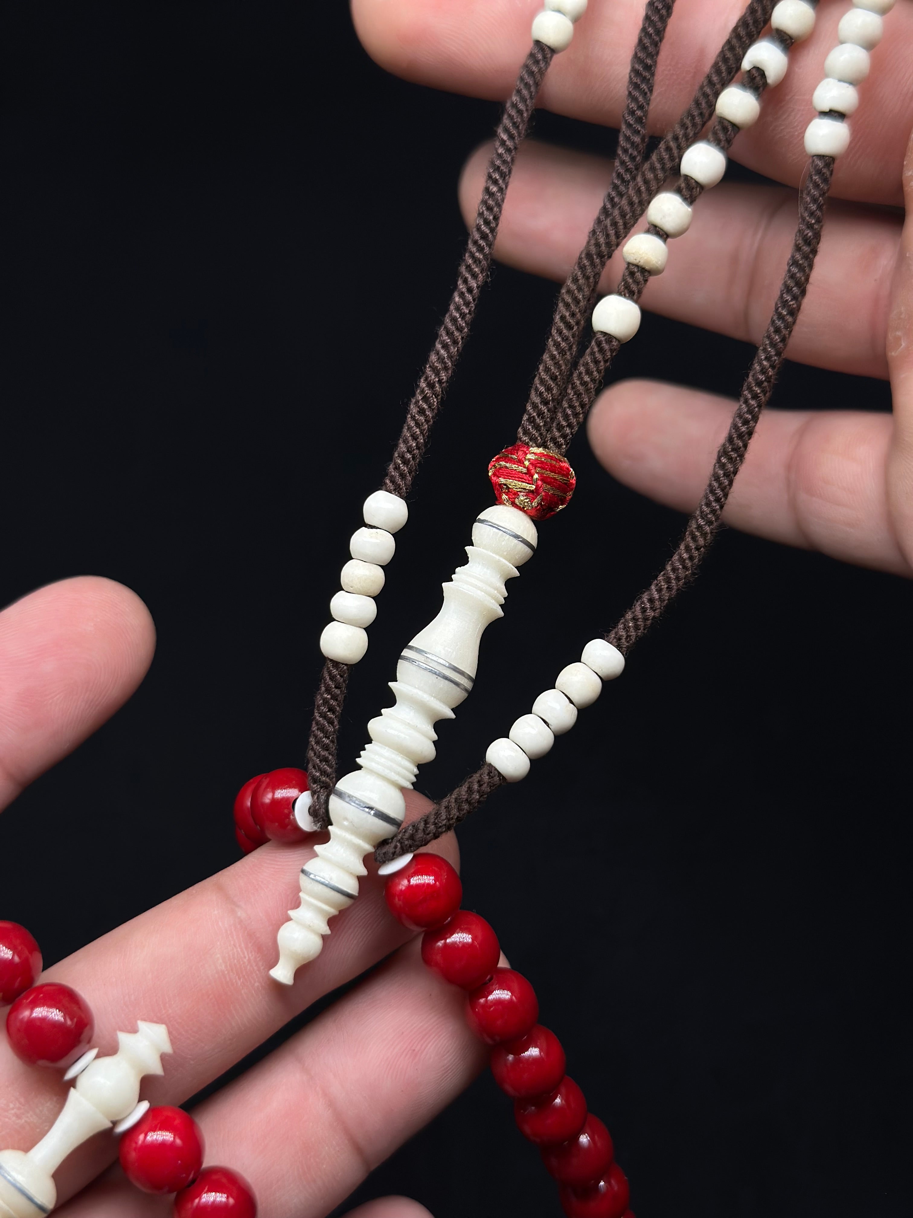 Red Marjan x Cow Bone Tasbih