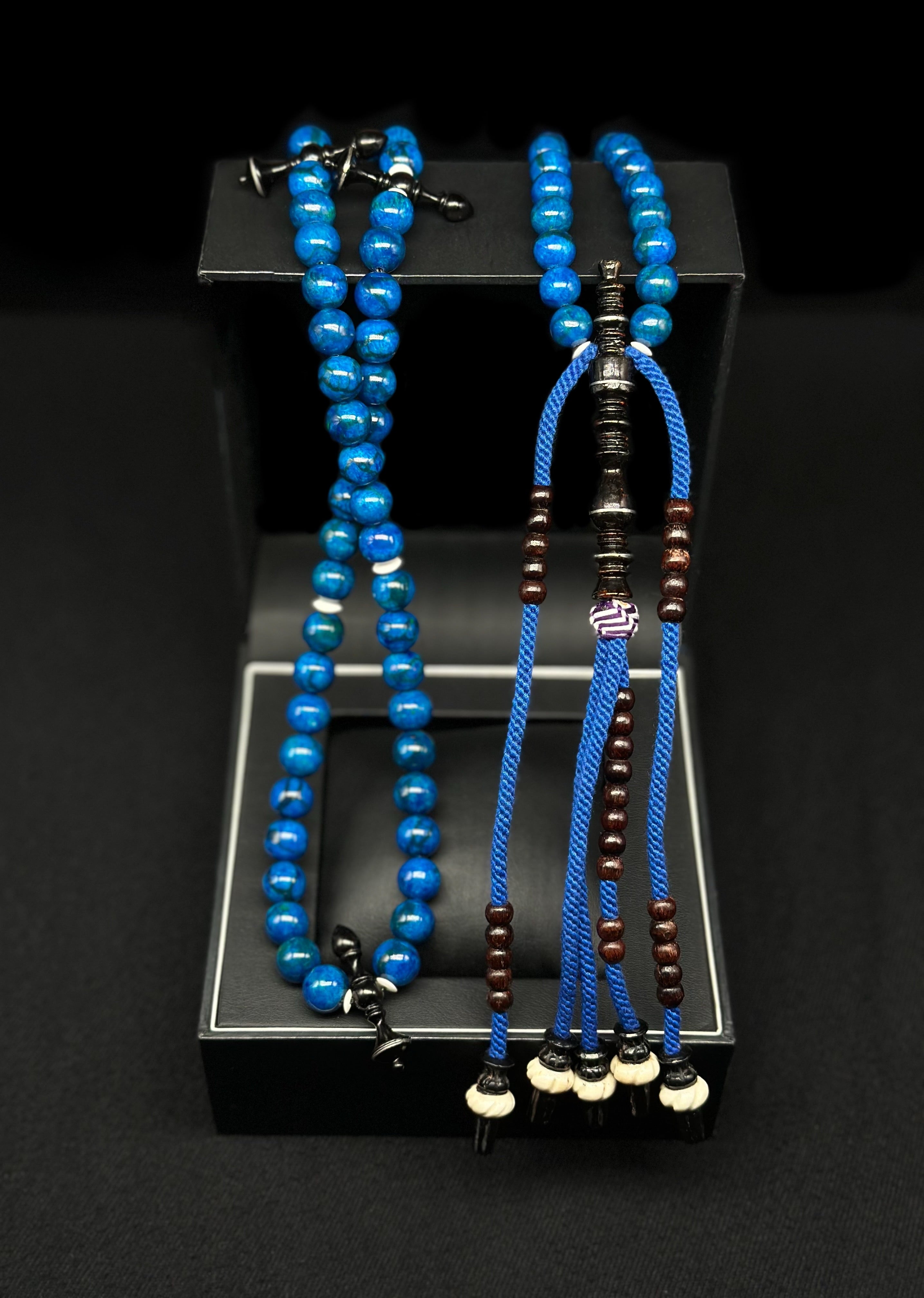 Blue Marjan x Ebony Tasbih