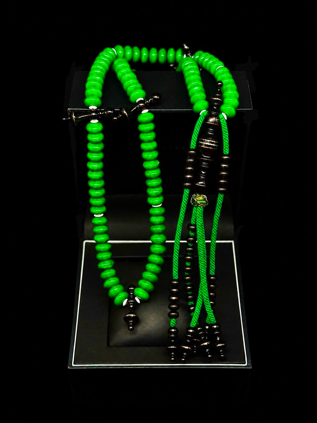 Green Marjan x Ebony Tasbih
