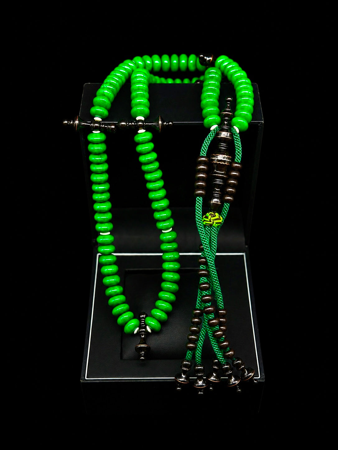Green Marjan x Ebony Tasbih