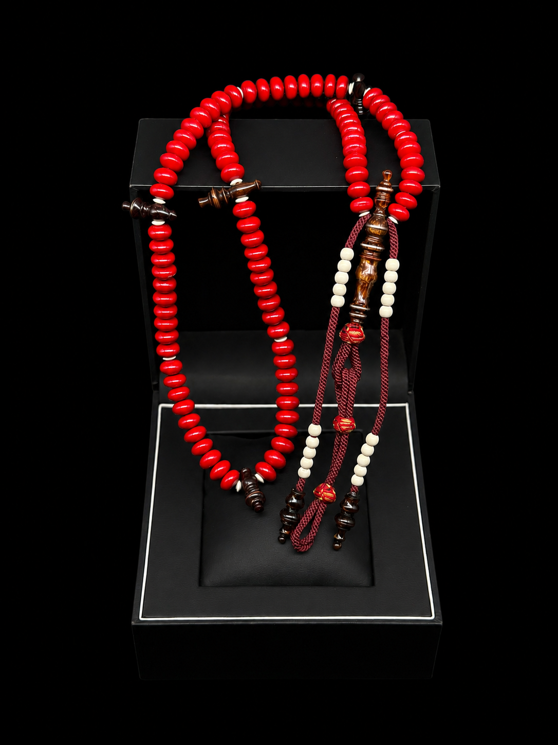 Red Marjan x Gold Yusr x Tamarind x Bone Tasbih (S)