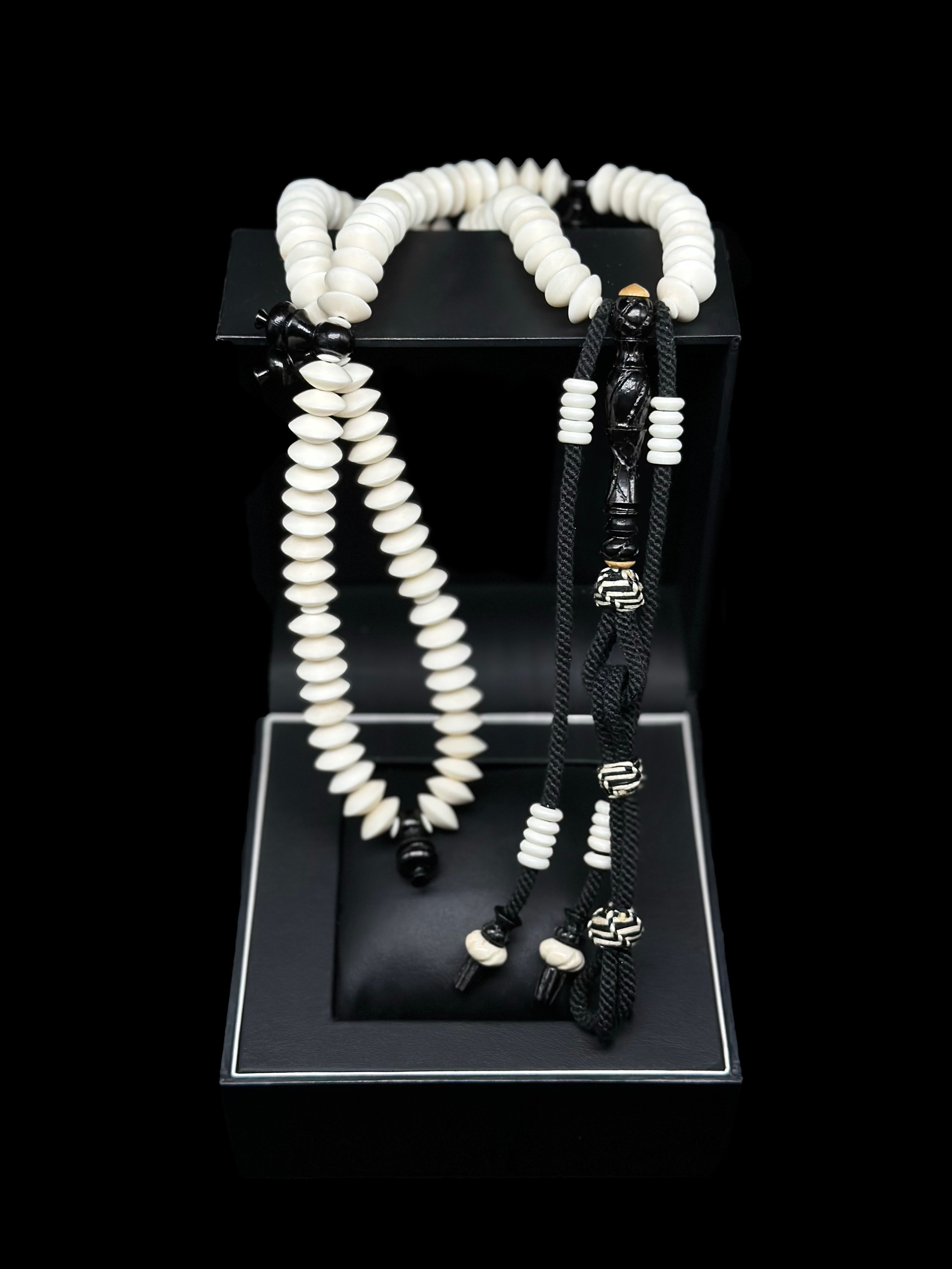 Pure Cow Bone x Carved Ebony Tasbih (Limited Edition)