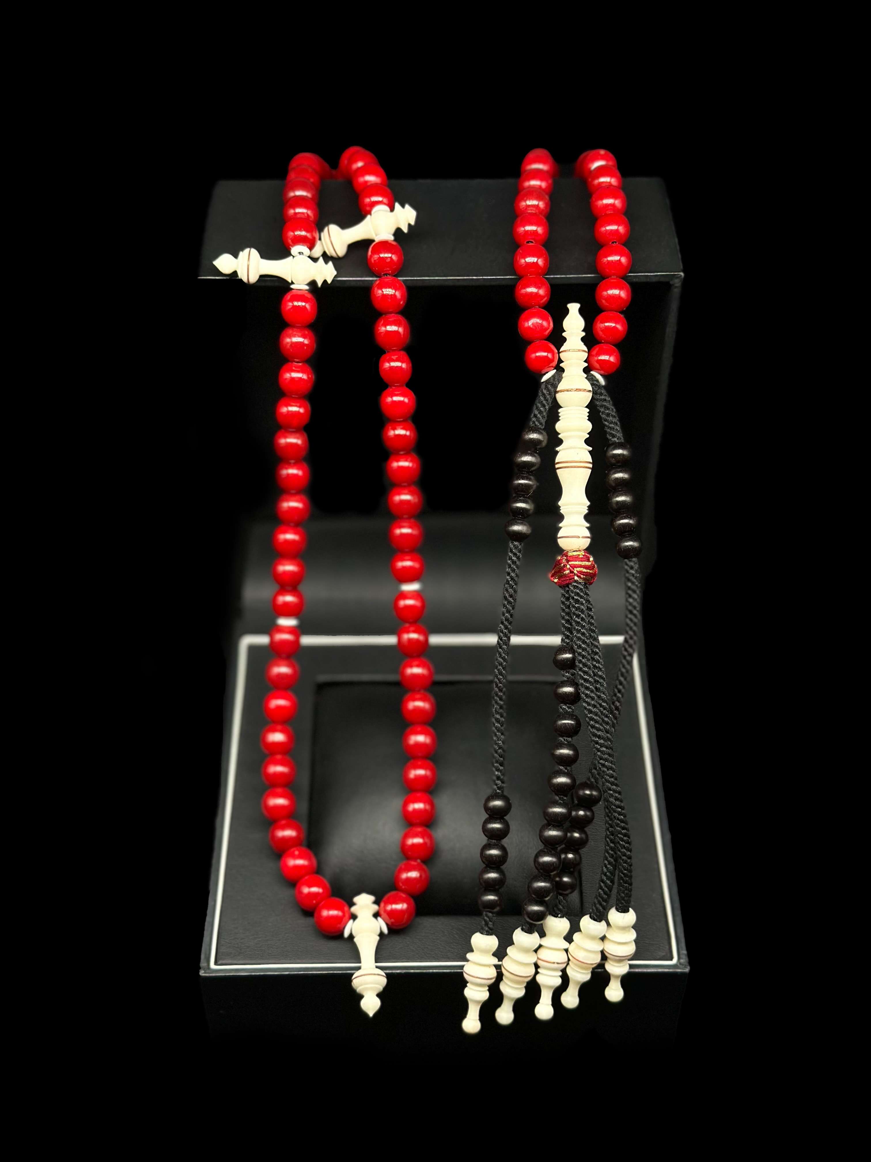 Red Marjan x Cow Bone Tasbih