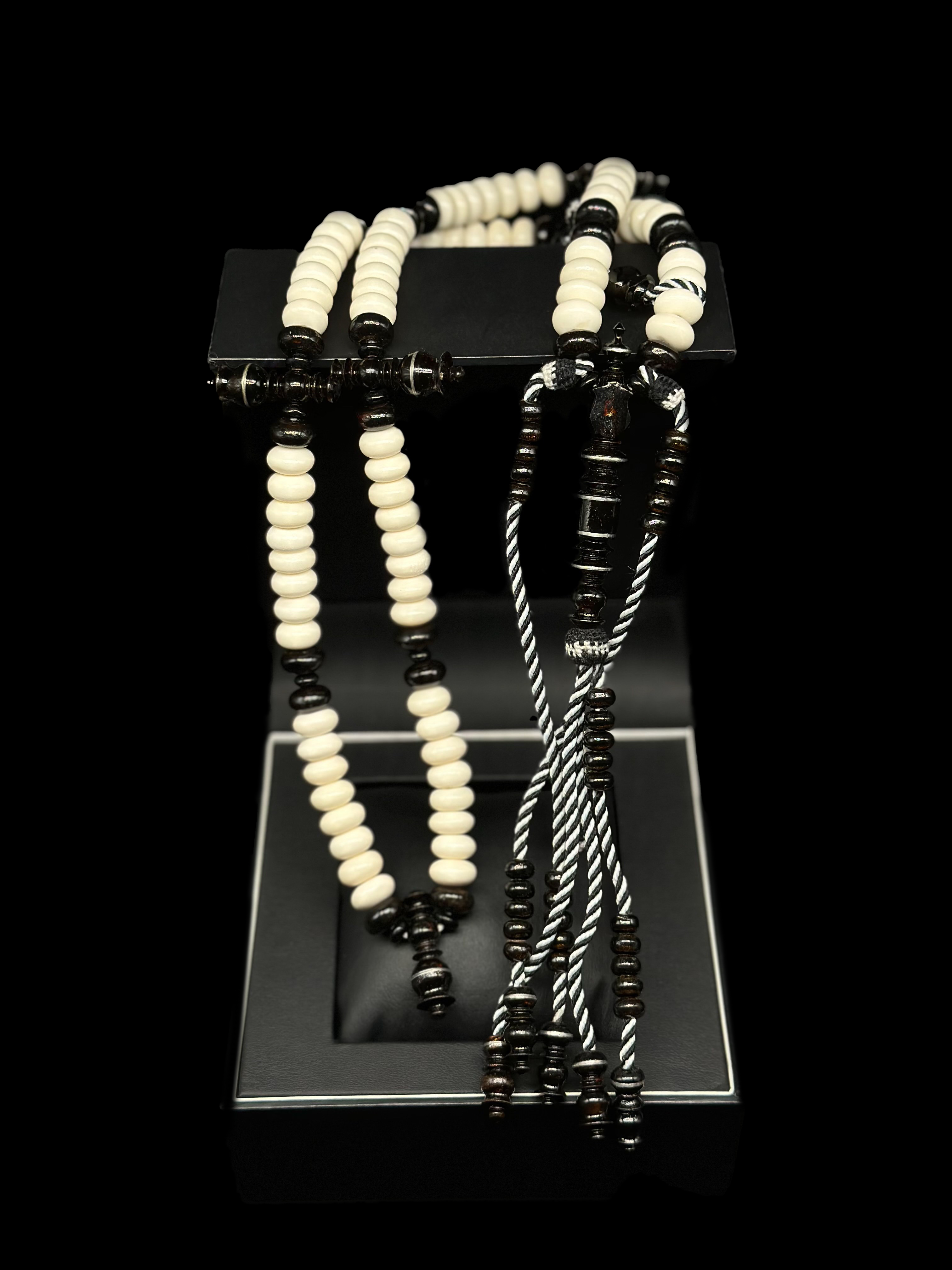 Pure Black Yusr x Cow Bone Tasbih
