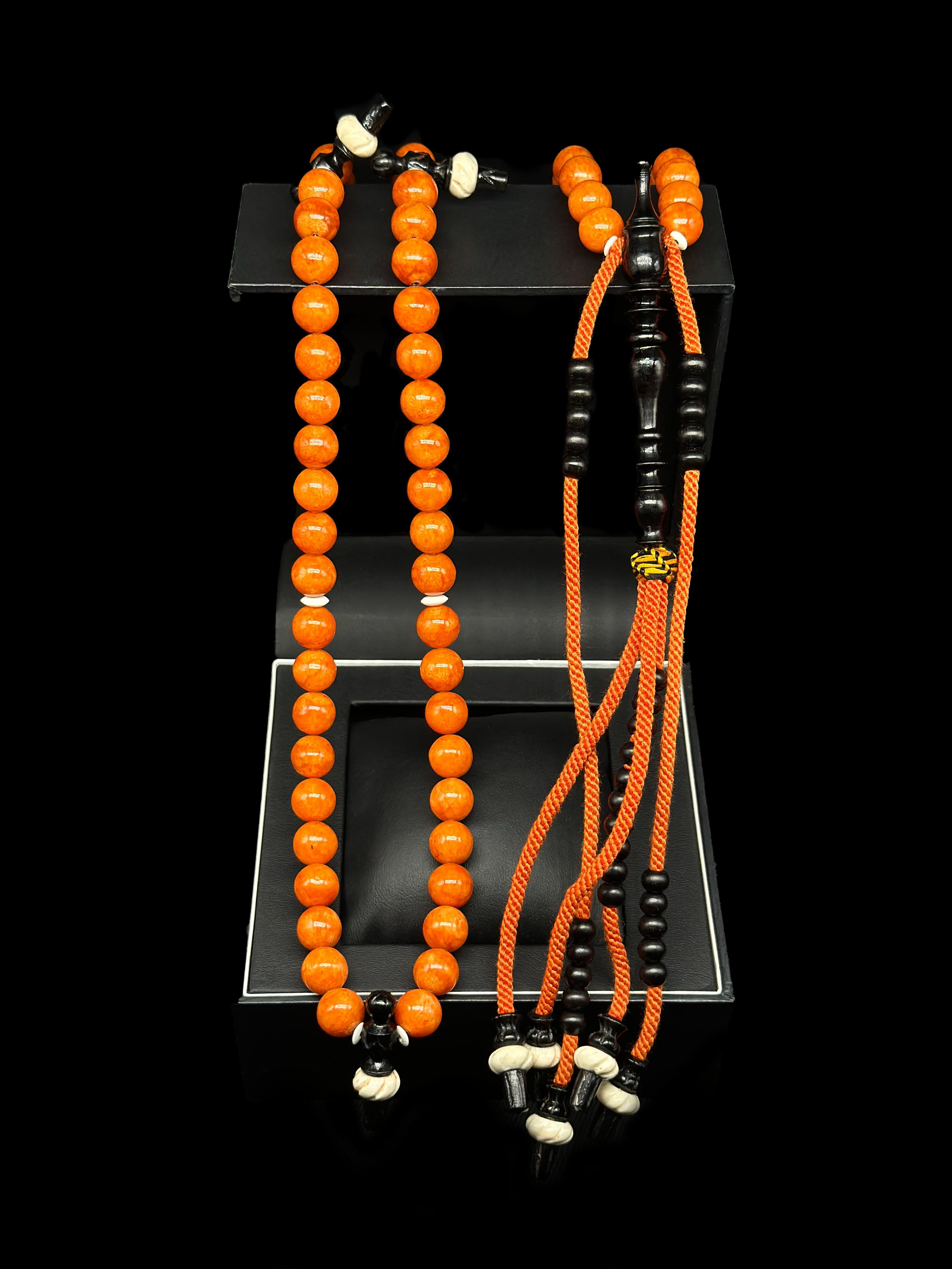 Orange Marjan x Ebony Tasbih (XL)