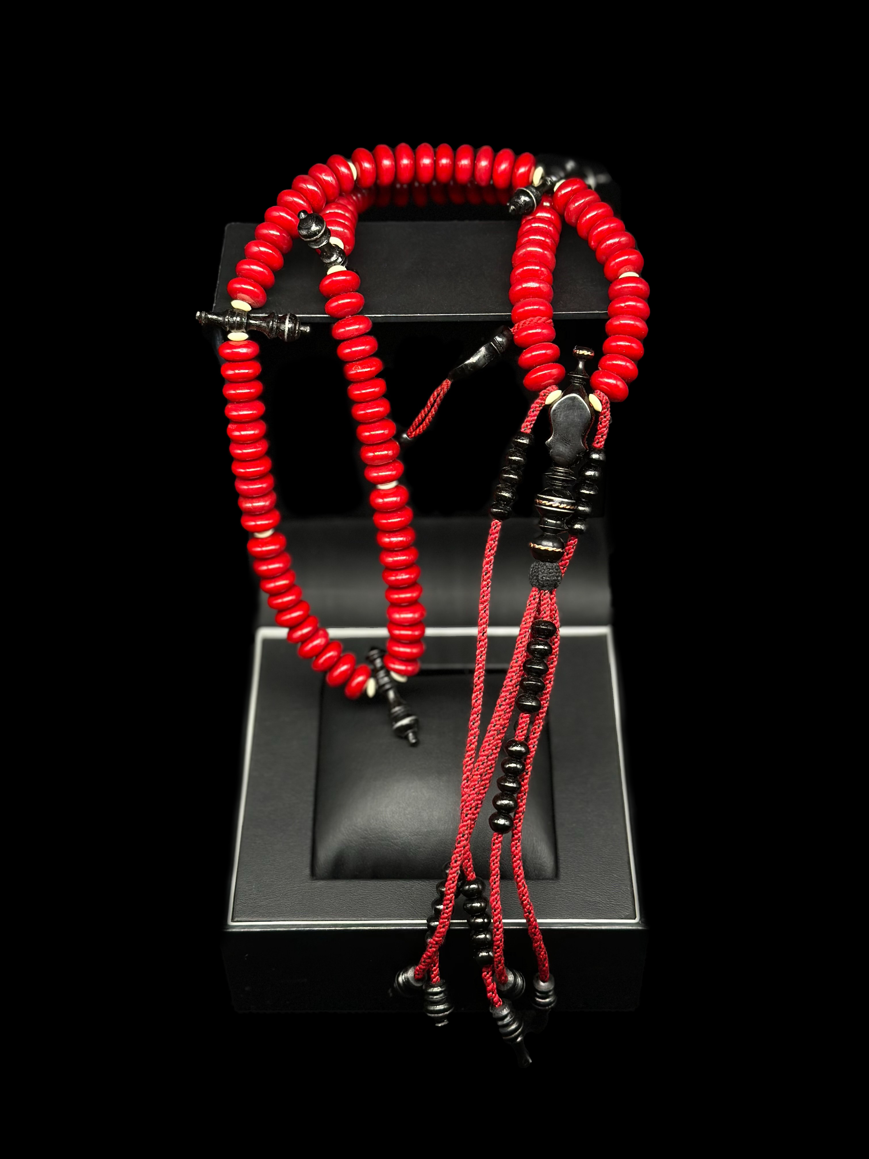 Red Marjan x Ebony Custom Alif Tasbih