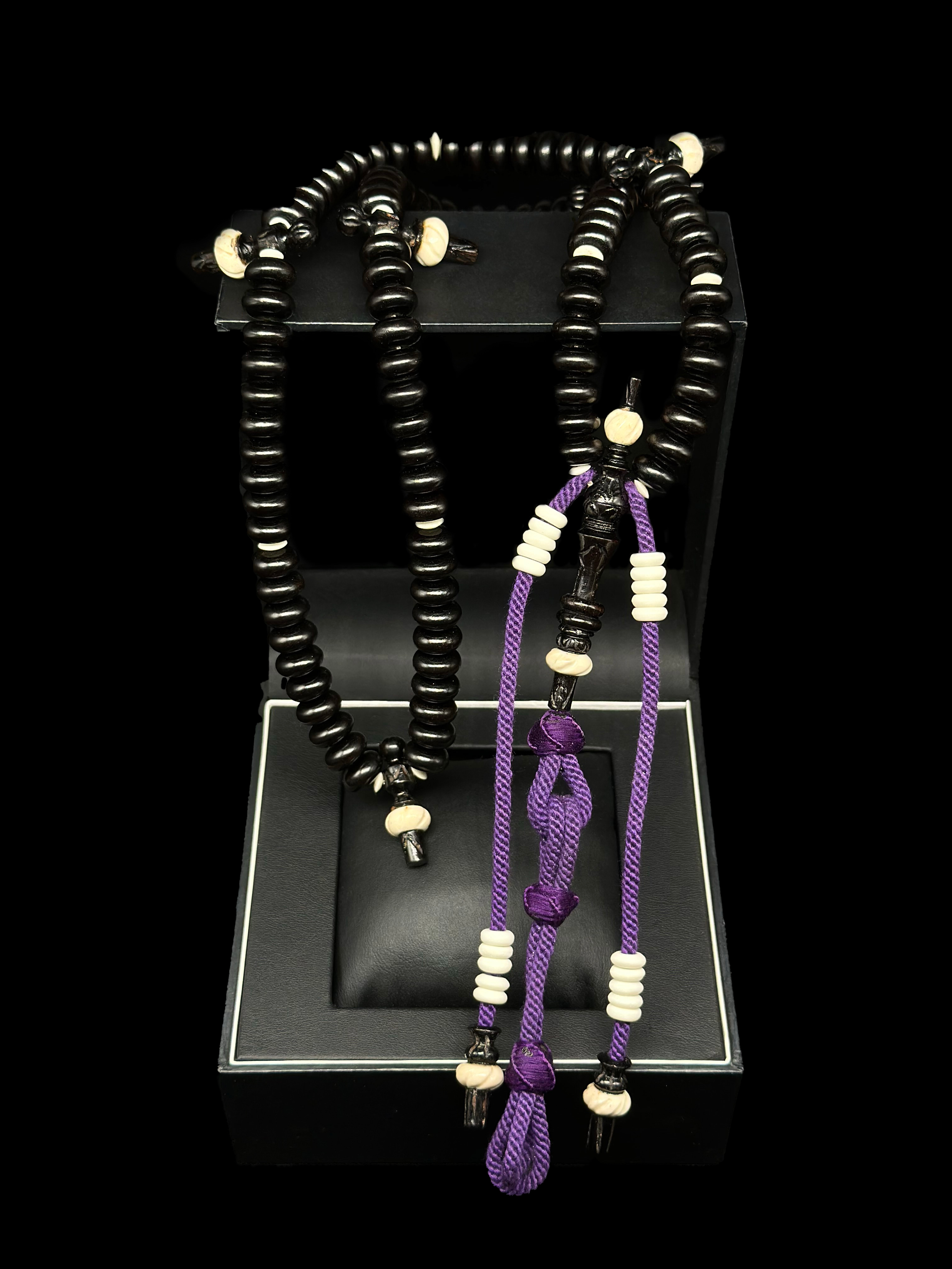Pure Ebony x Cow Bone Tasbih Rumi Model
