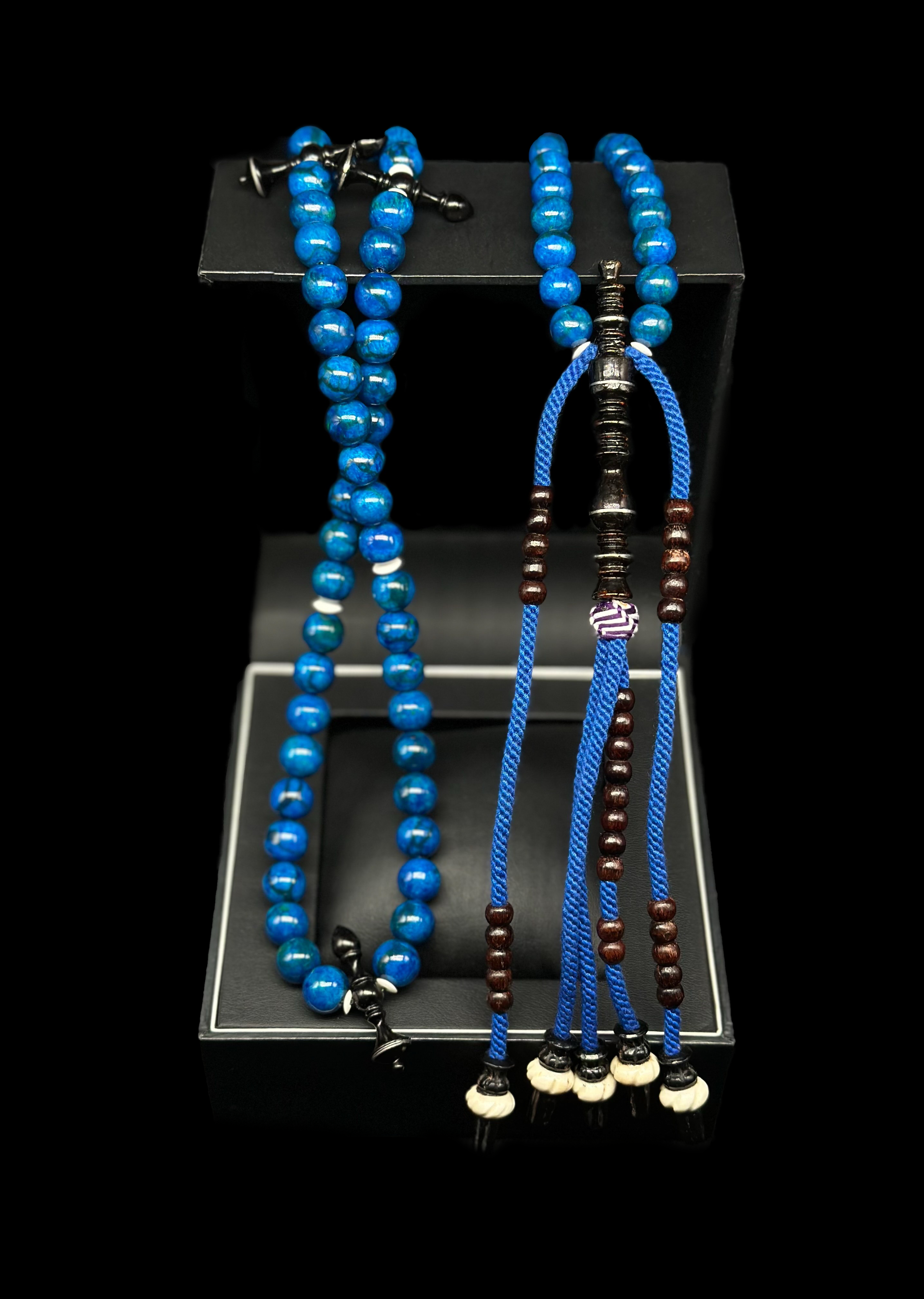 Blue Marjan x Ebony Tasbih