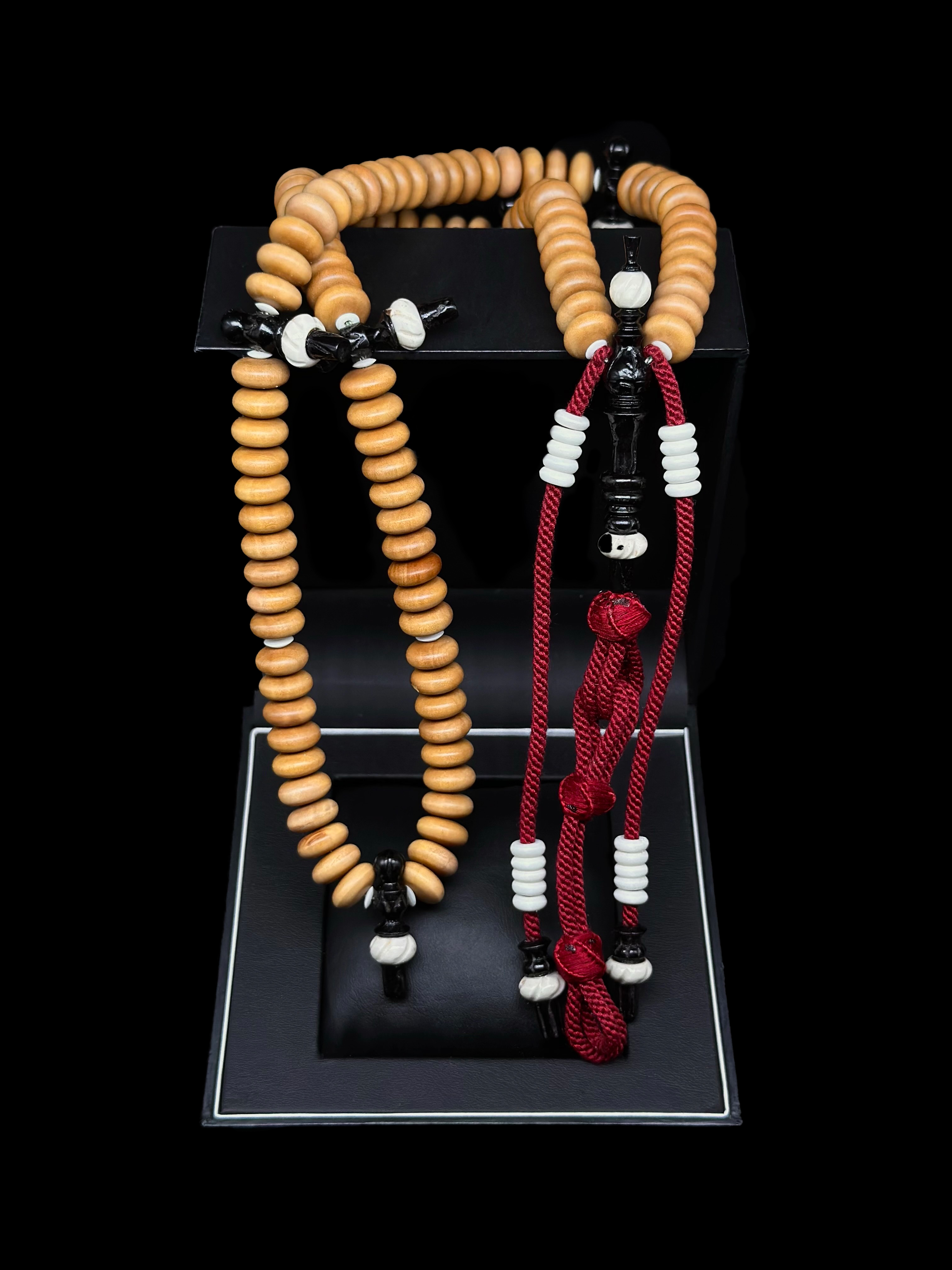 Grade A Pure Sandalwood x Ebony Tasbih Rumi Model (Fragrant)