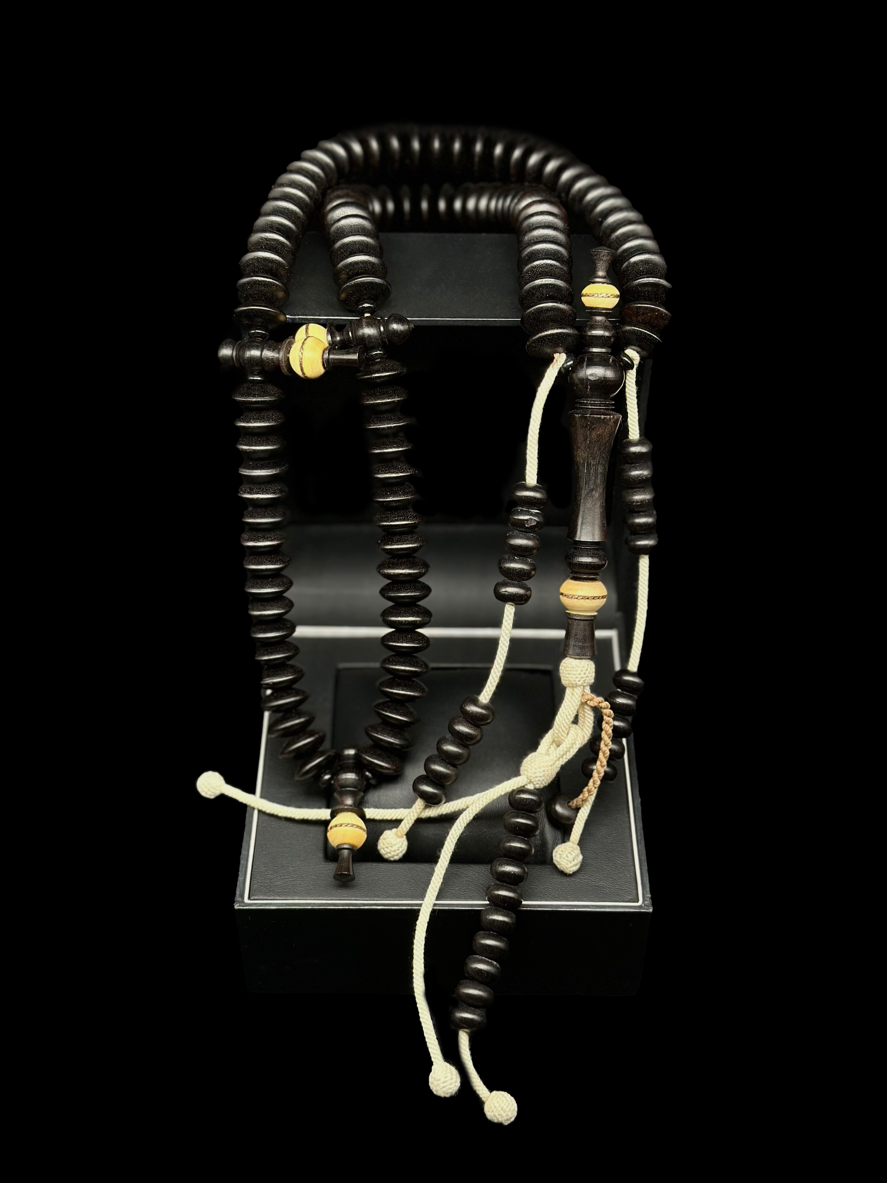 Pure Ebony Tasbih Mawlana Rumi Model (XL)