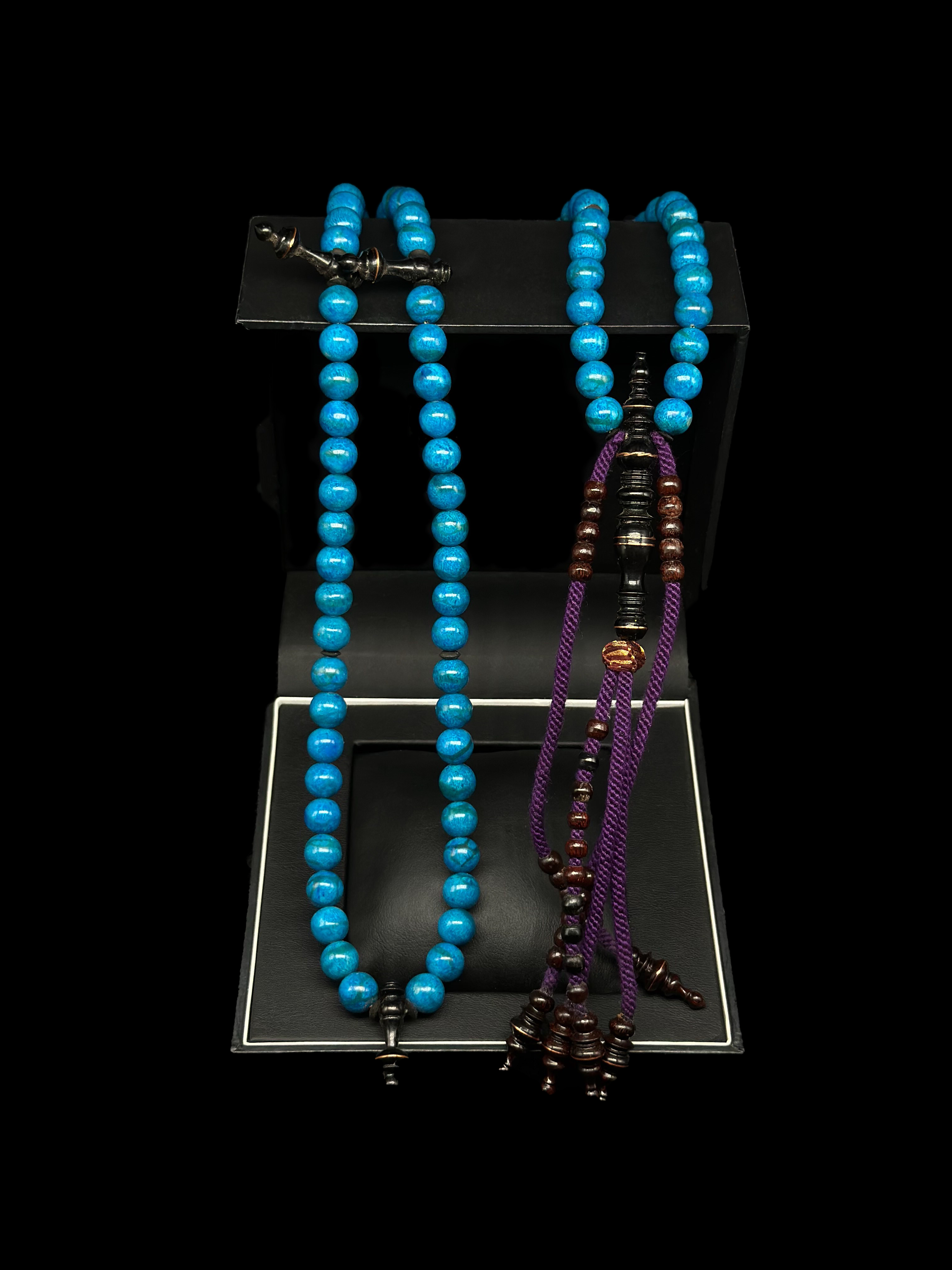 Blue Marjan x Ebony x Tamarind Tasbihb