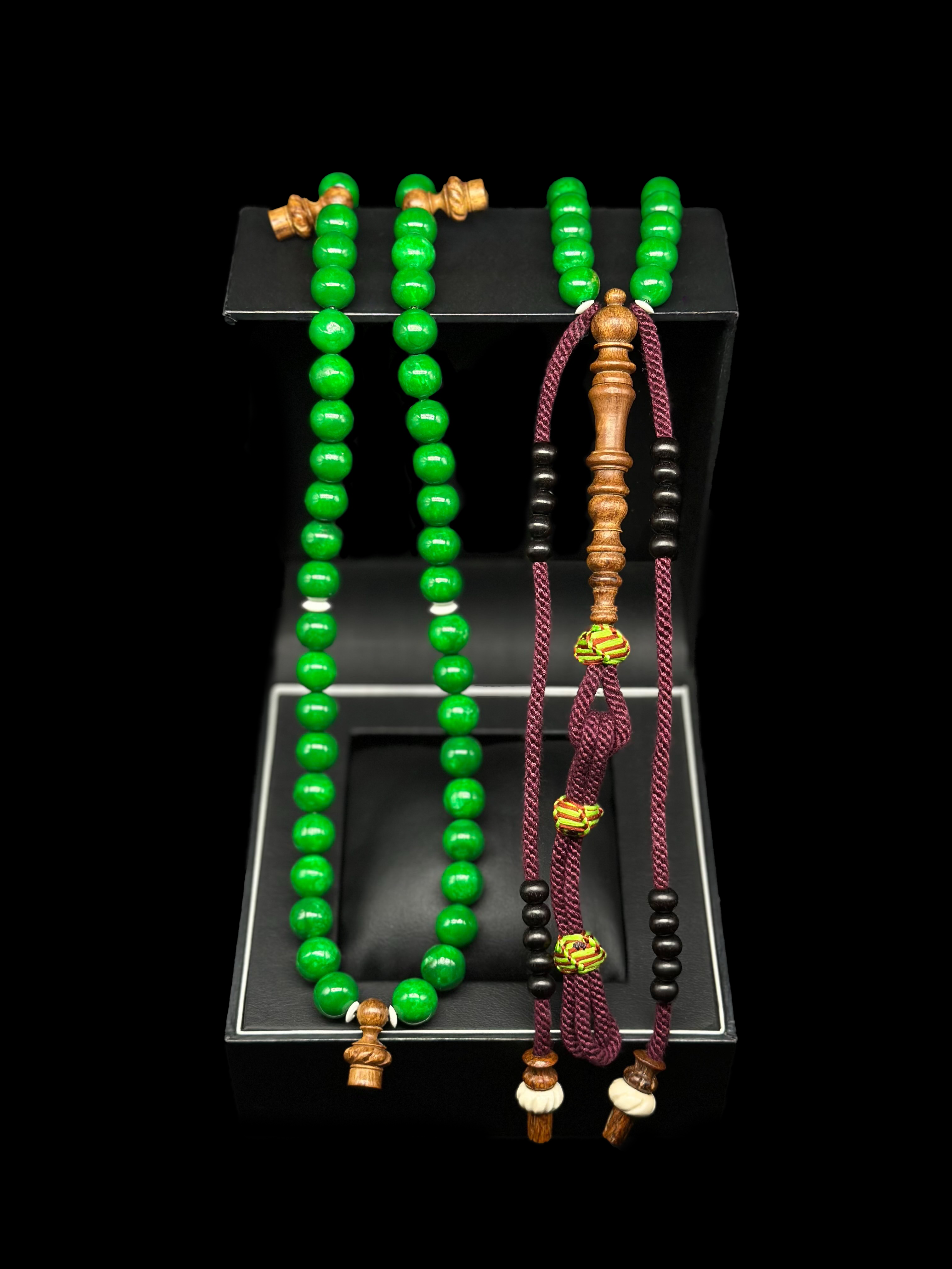 Green Marjan x Oud Agarwood Tasbih (L)