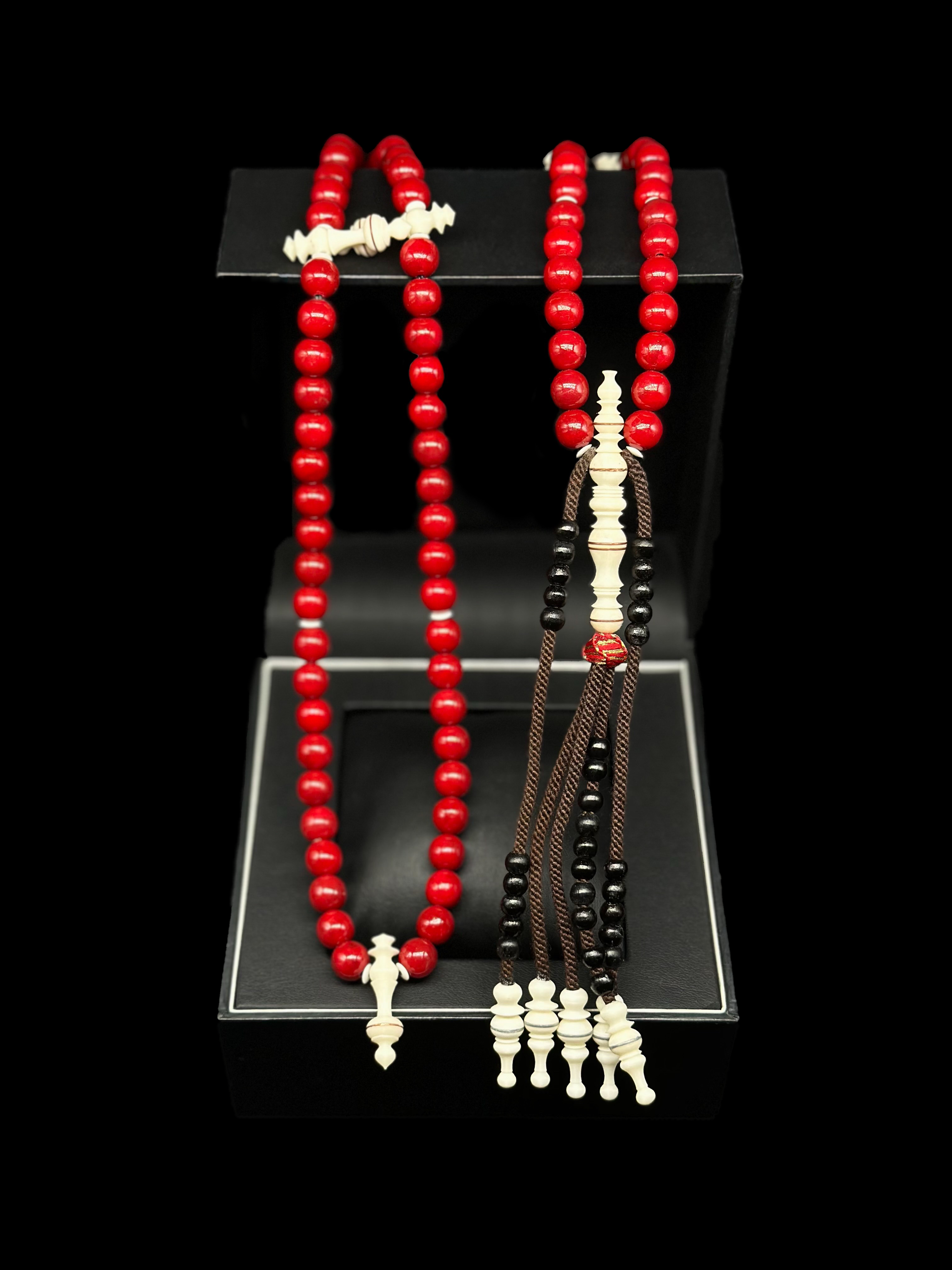 Red Marjan x Cow Bone Tasbih